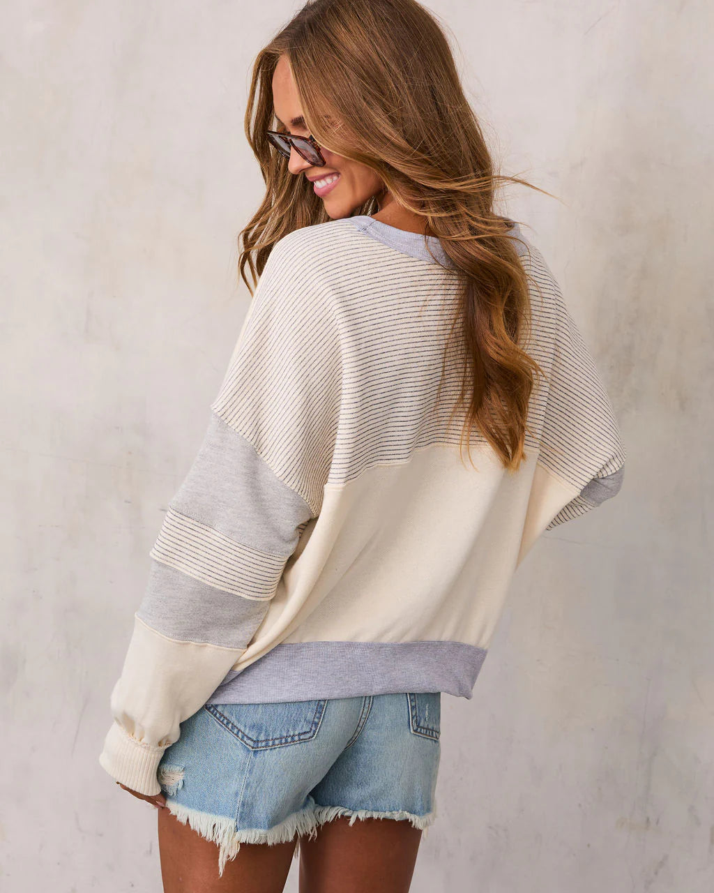 Kimberlie Striped Colorblock Pullover Top