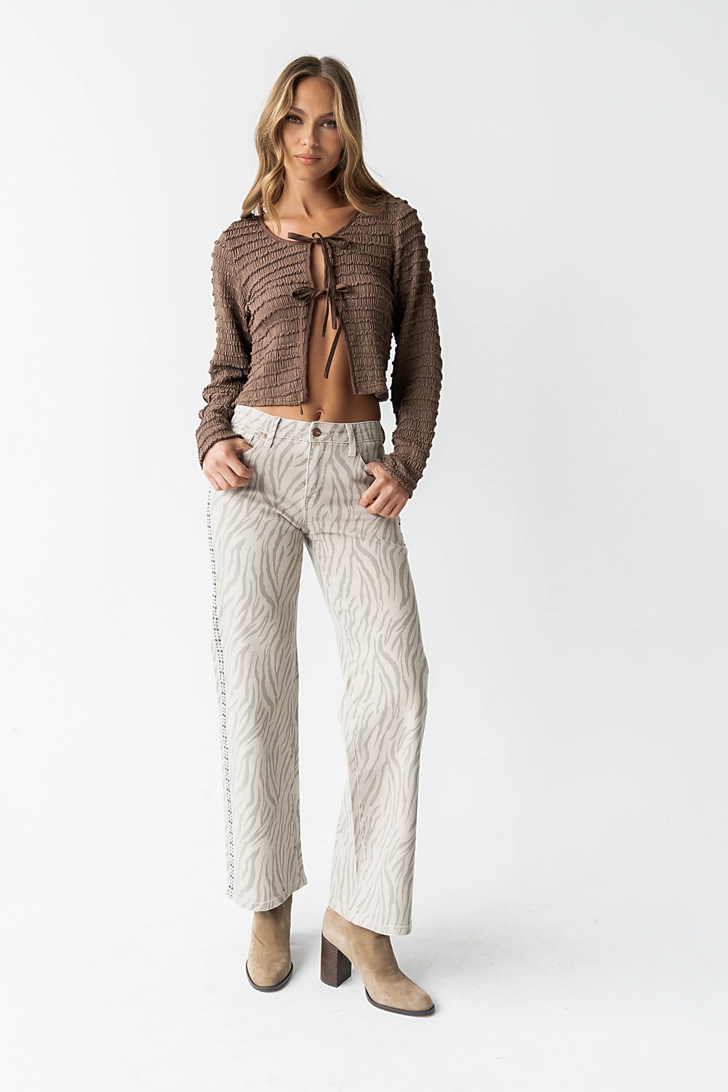 Jordy Textured Top in Brown