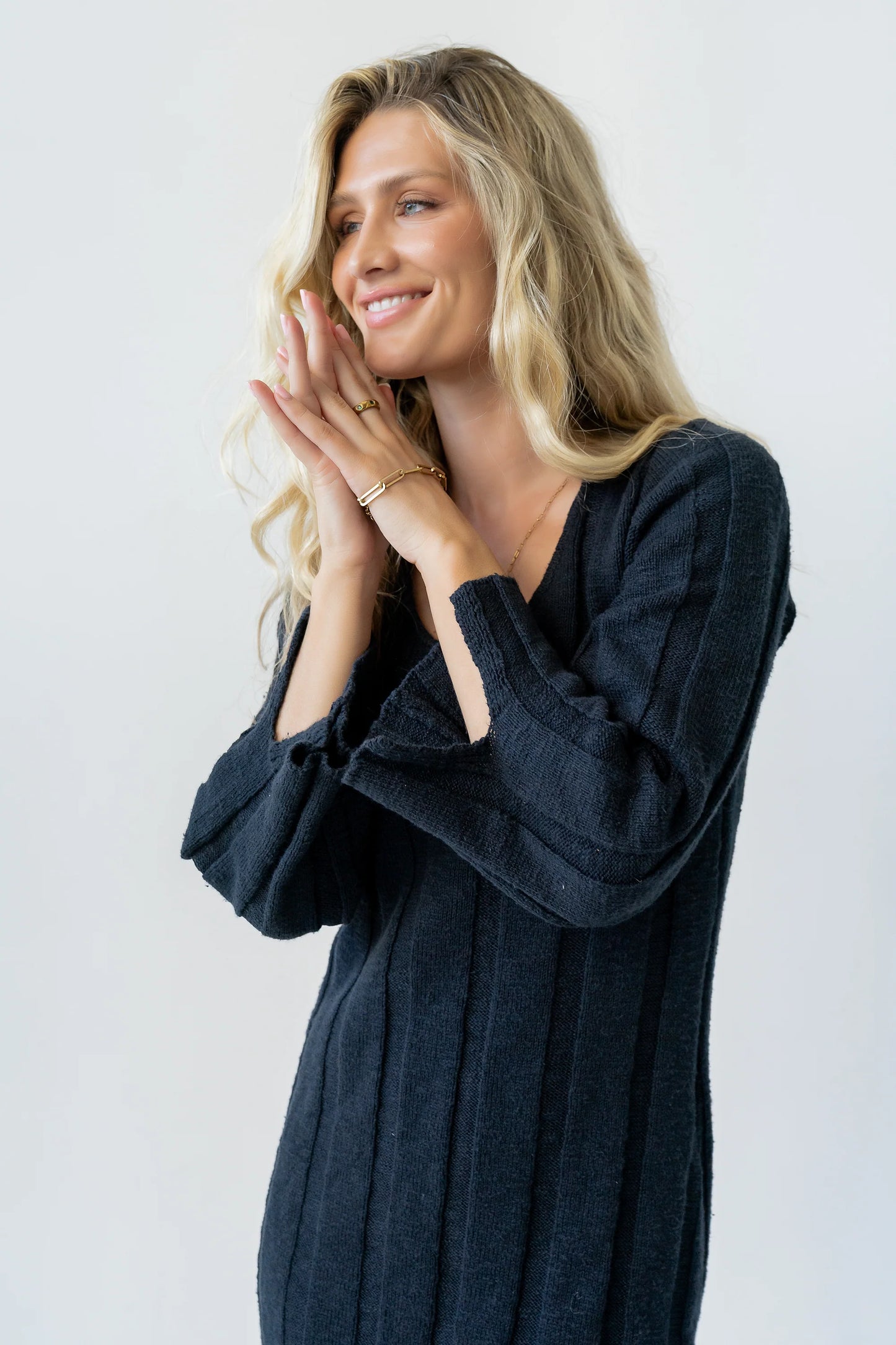 Camile Ribbed Sweater Dress