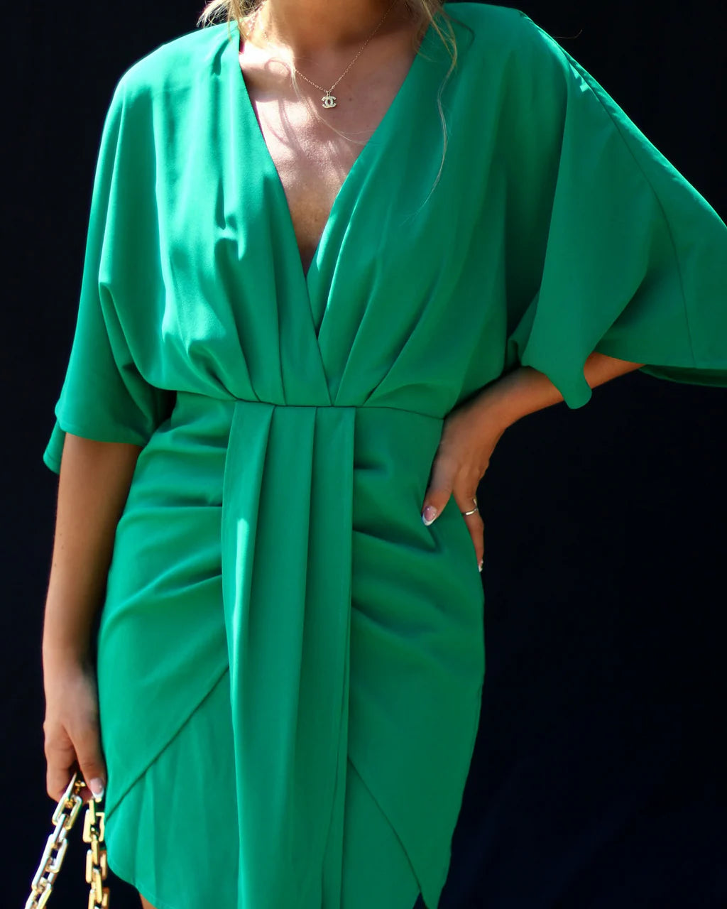 Porticia V Neck Mini Dress
