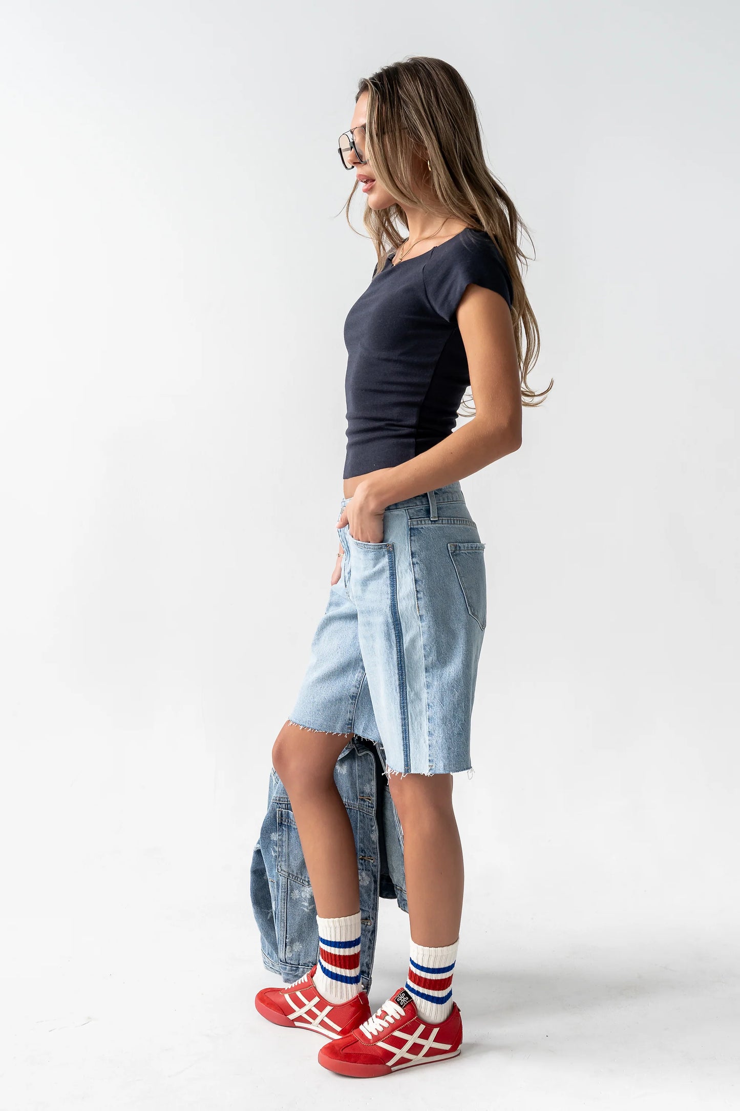 Dylan Two-Toned Bermuda Shorts
