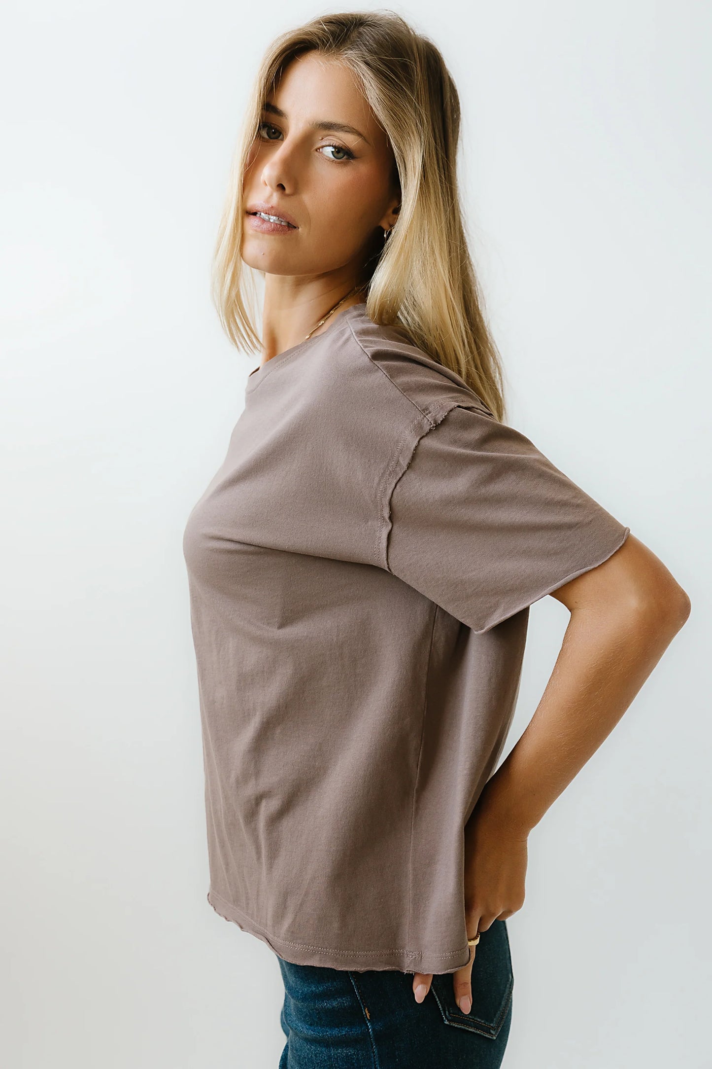 Abby Oversized Tee in Mocha