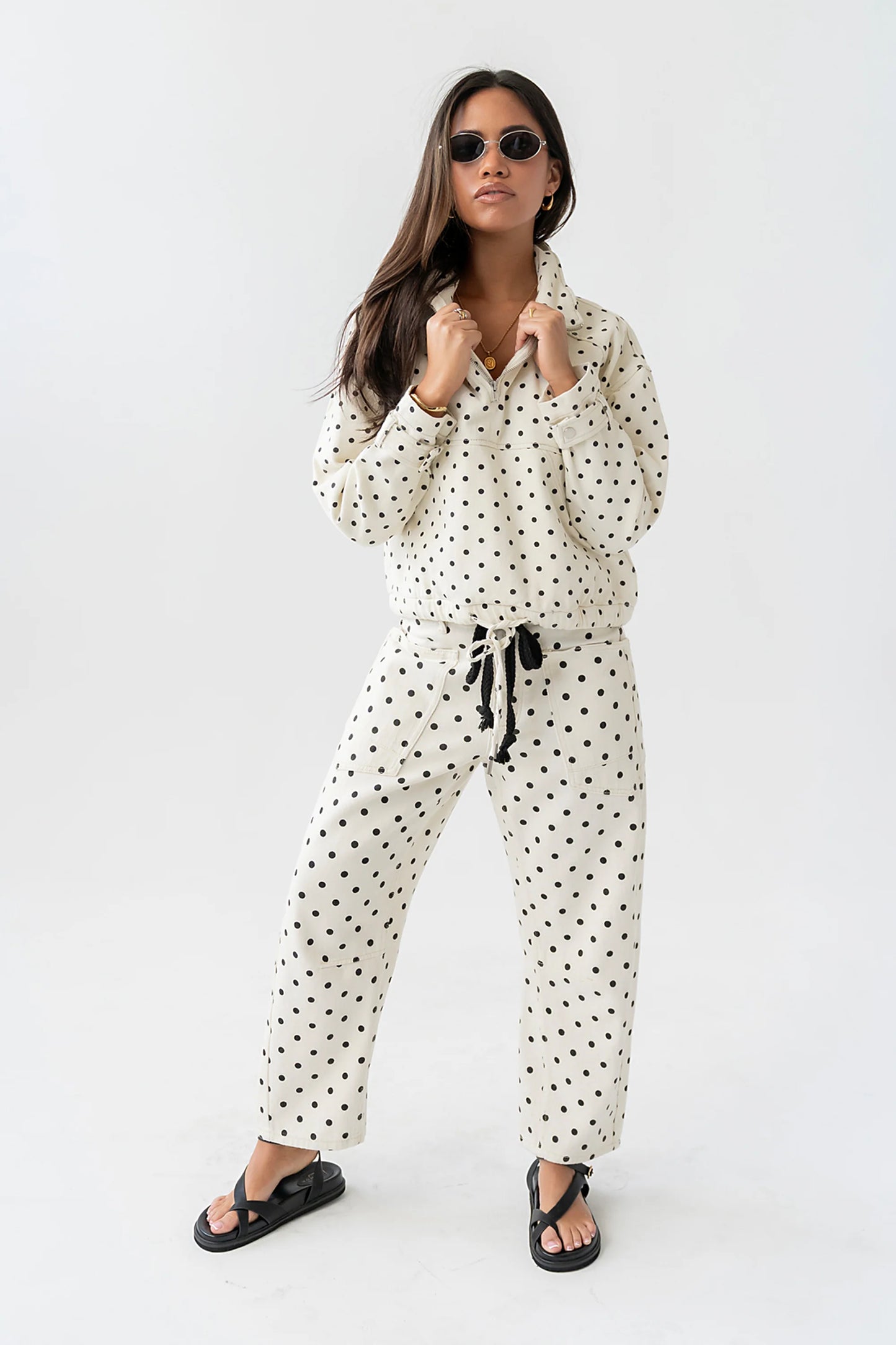Priya Polka Dot Barrel Jeans