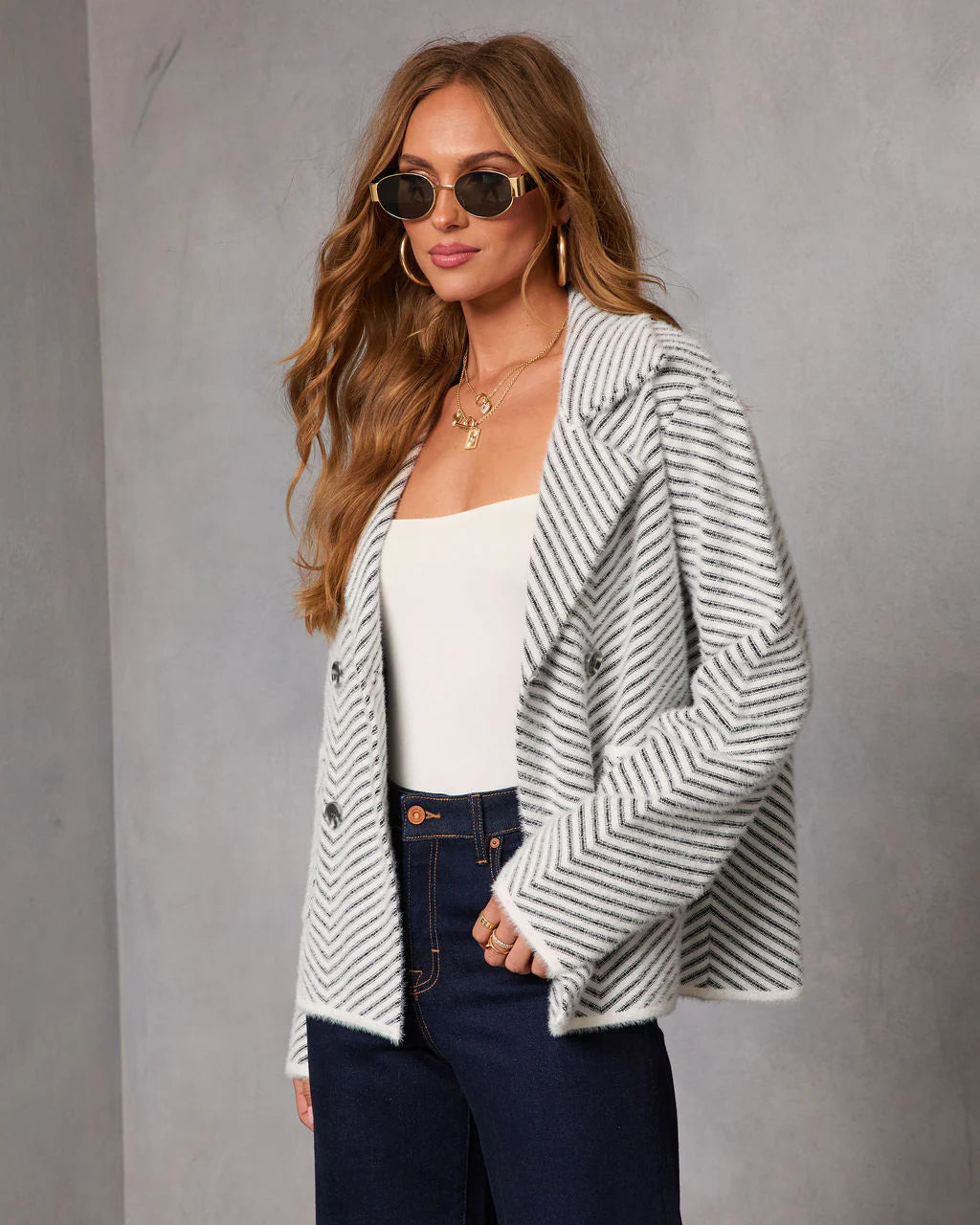 Arbelle Herringbone Double Breasted Jacket