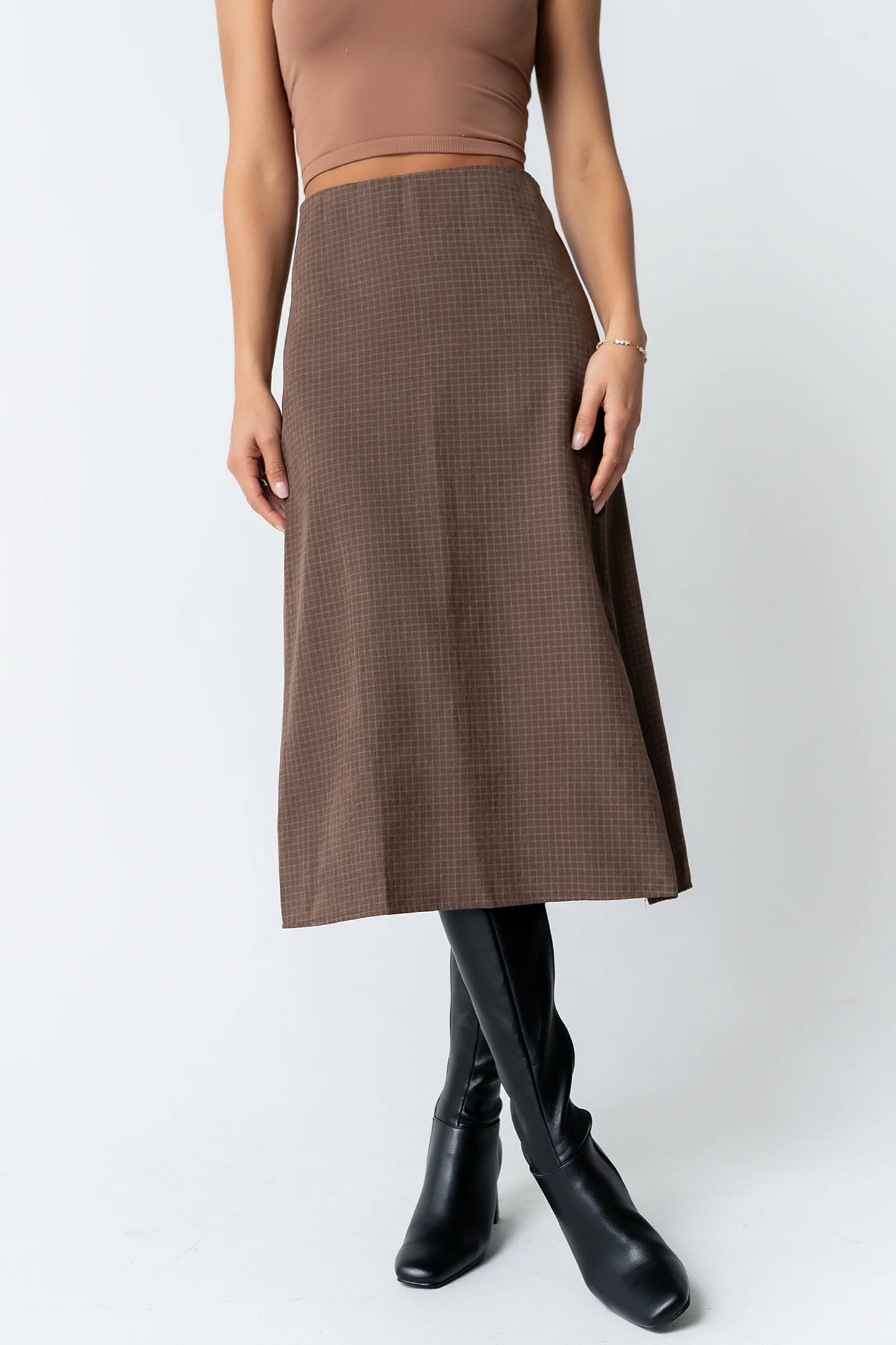Miley Midi Skirt in Brown