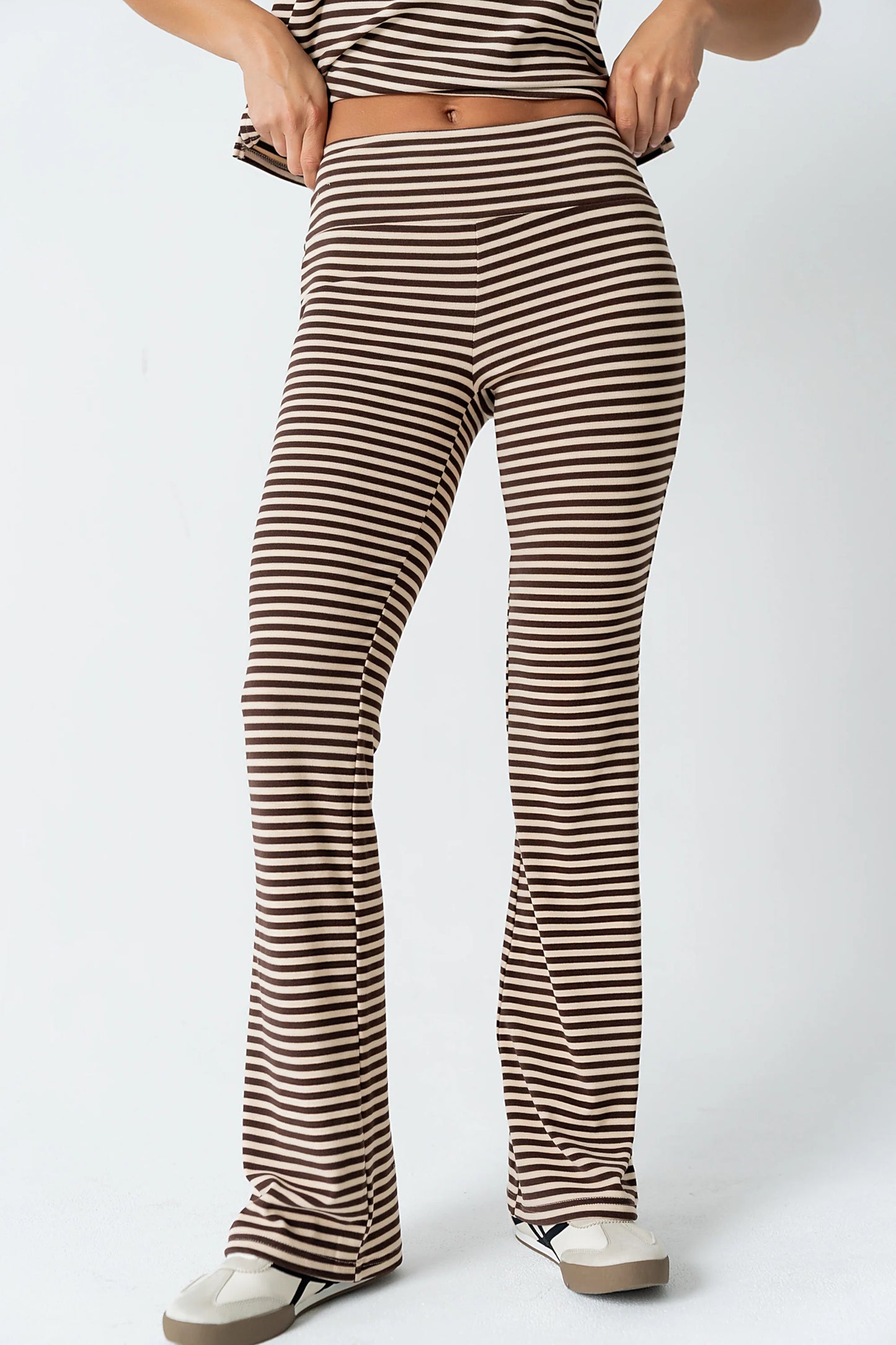 Jannet Striped Pants in Brown