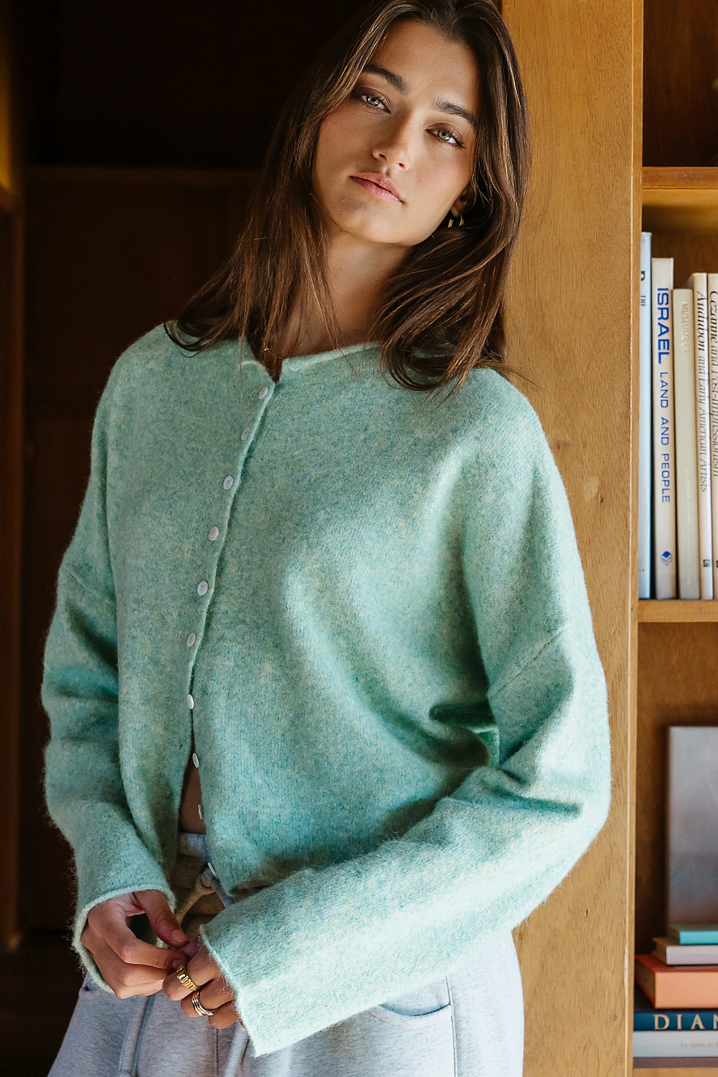 Maci Cardigan in Seafoam