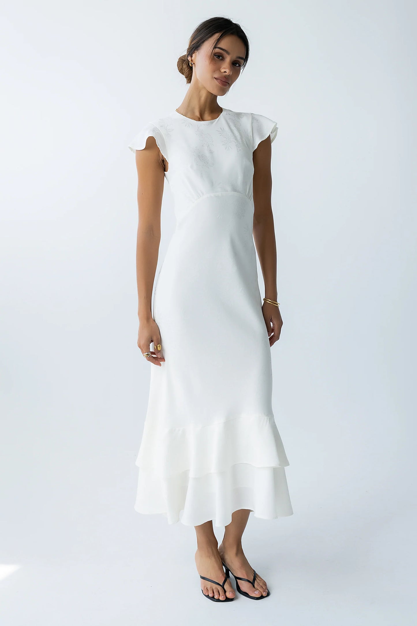 Mateo Floral Maxi Dress in Ivory