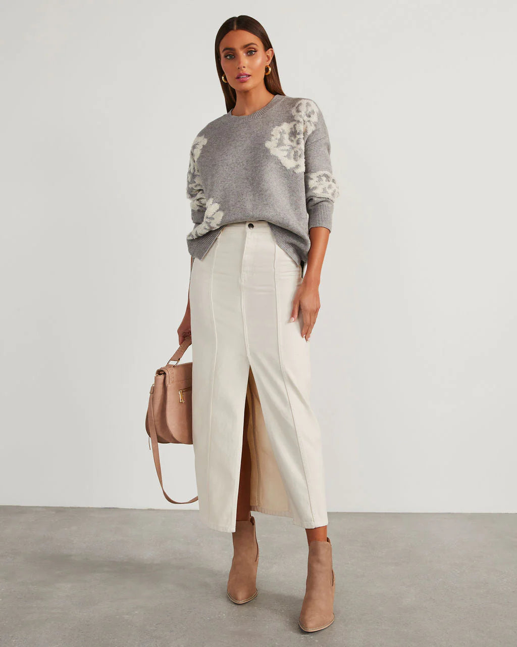 Copeland Floral Contrast Pullover Sweater