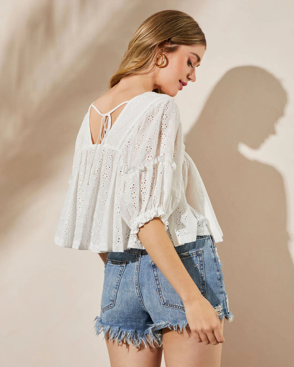 Reine Eyelet Babydoll Top