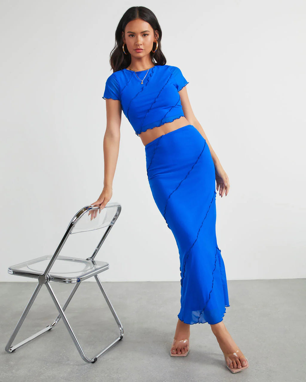 Markella Lettuce Trim Midi Skirt