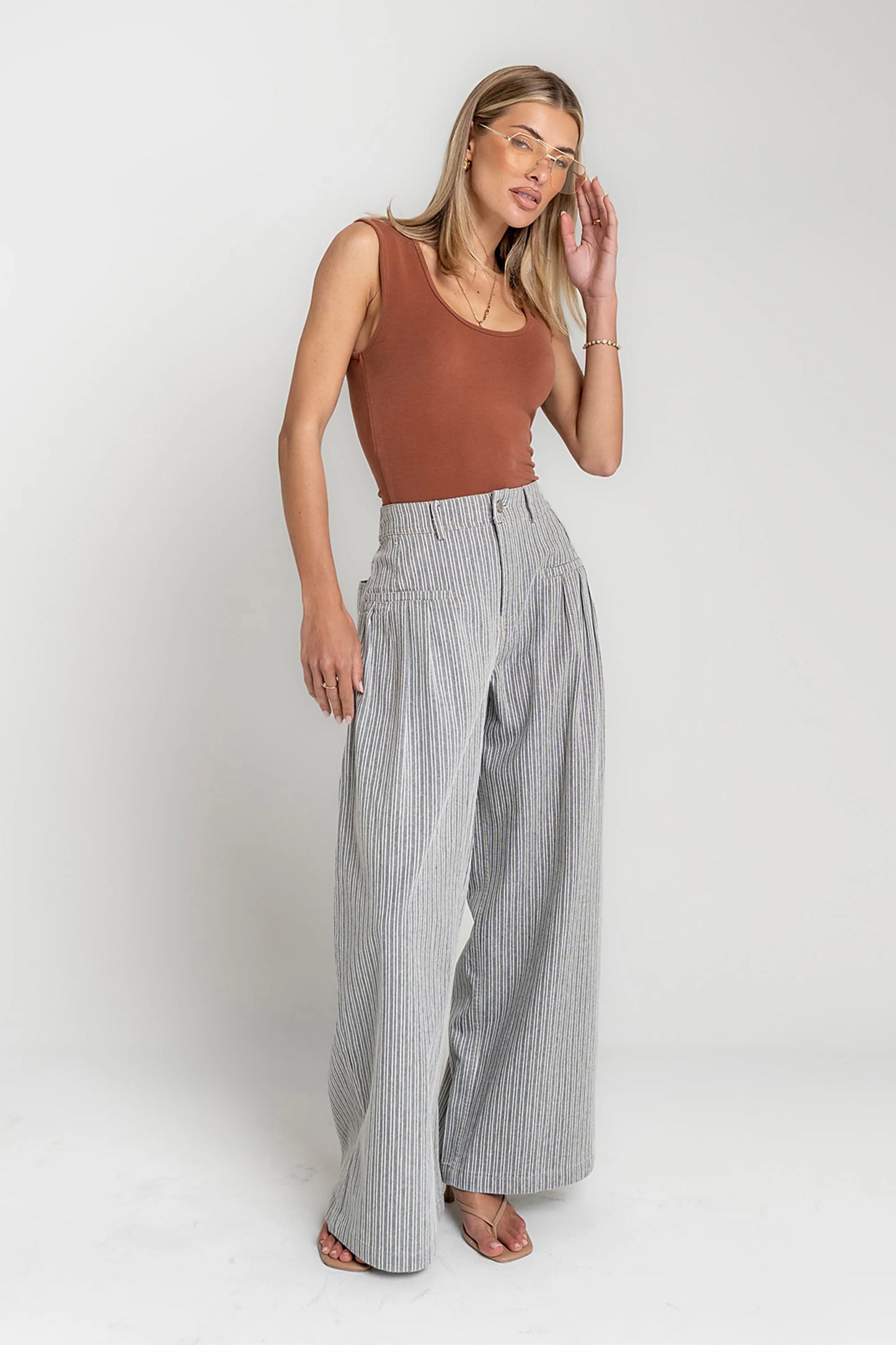 Karol Striped Wide Leg Pants