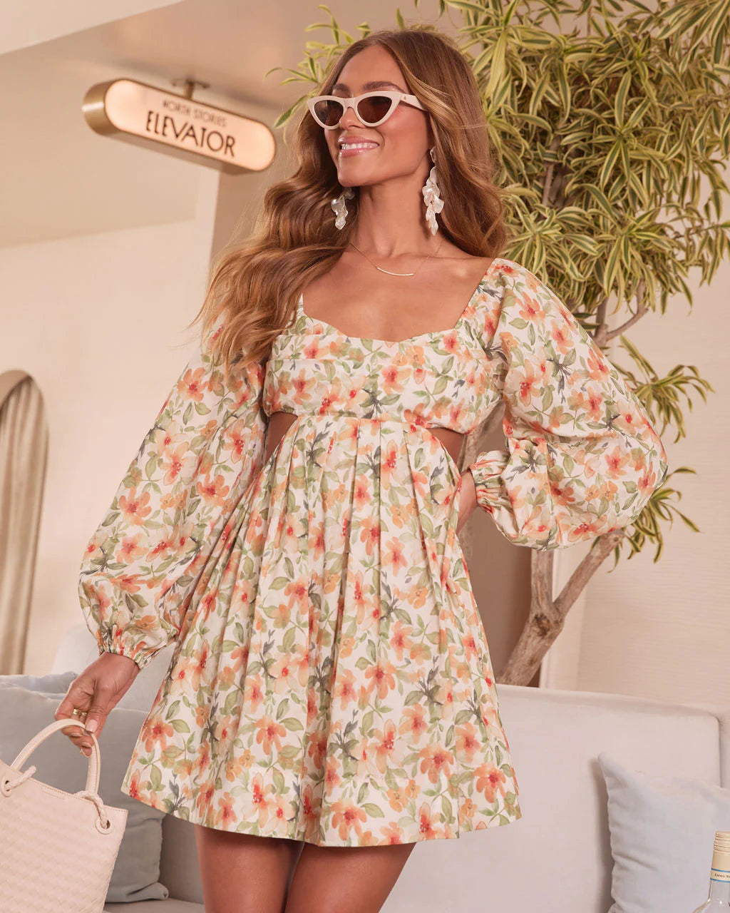 Dannie Floral Cut Out Mini Dress