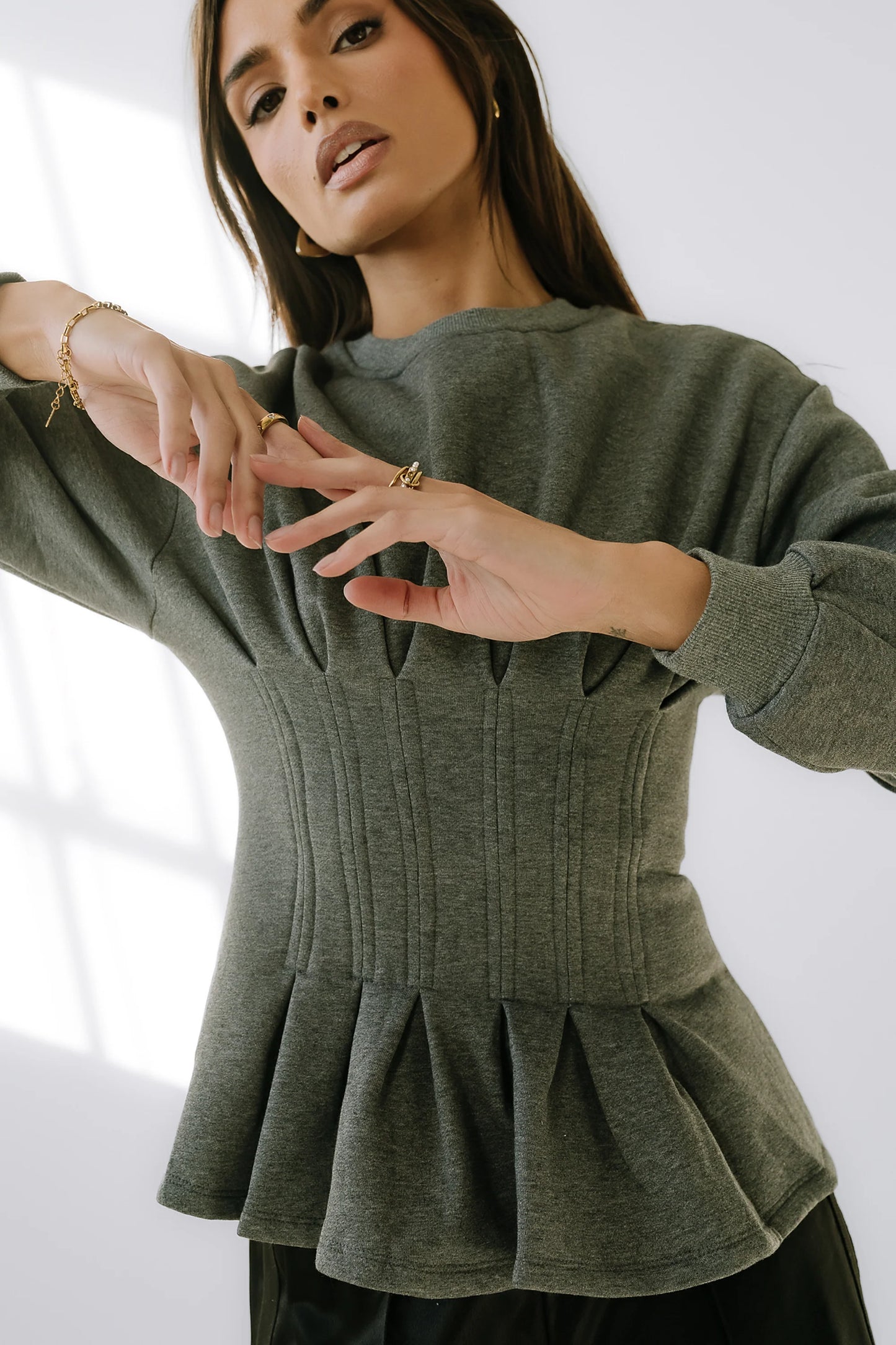 York Pleated Sweater
