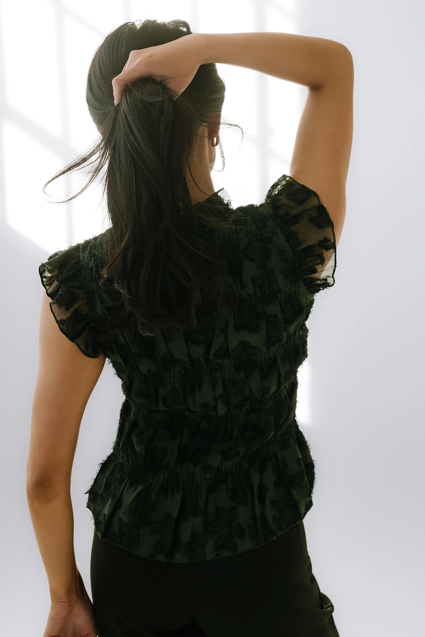 Rodney Smocked Blouse in Green