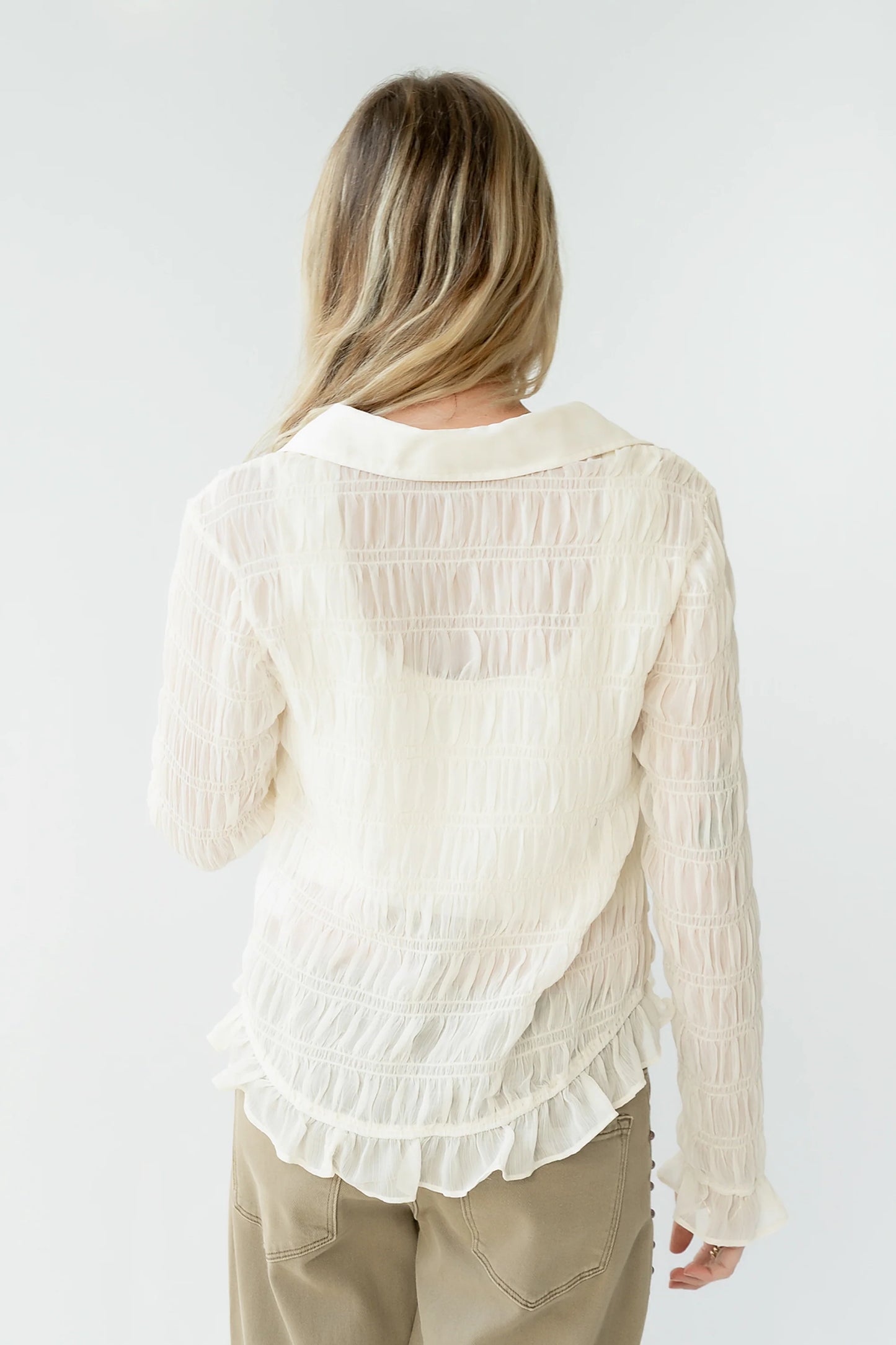 Nicola Sheer Blouse in Cream
