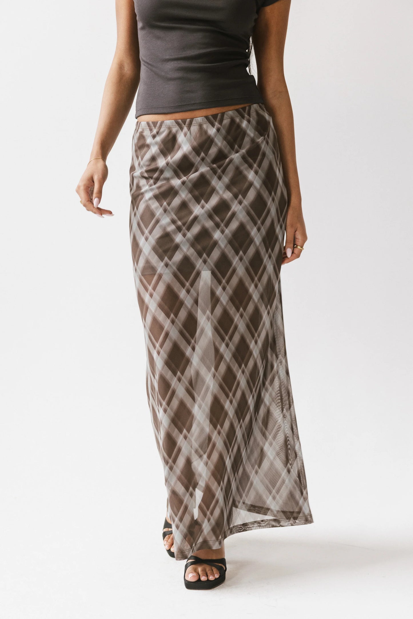 Cecily Plaid Midi Skirt