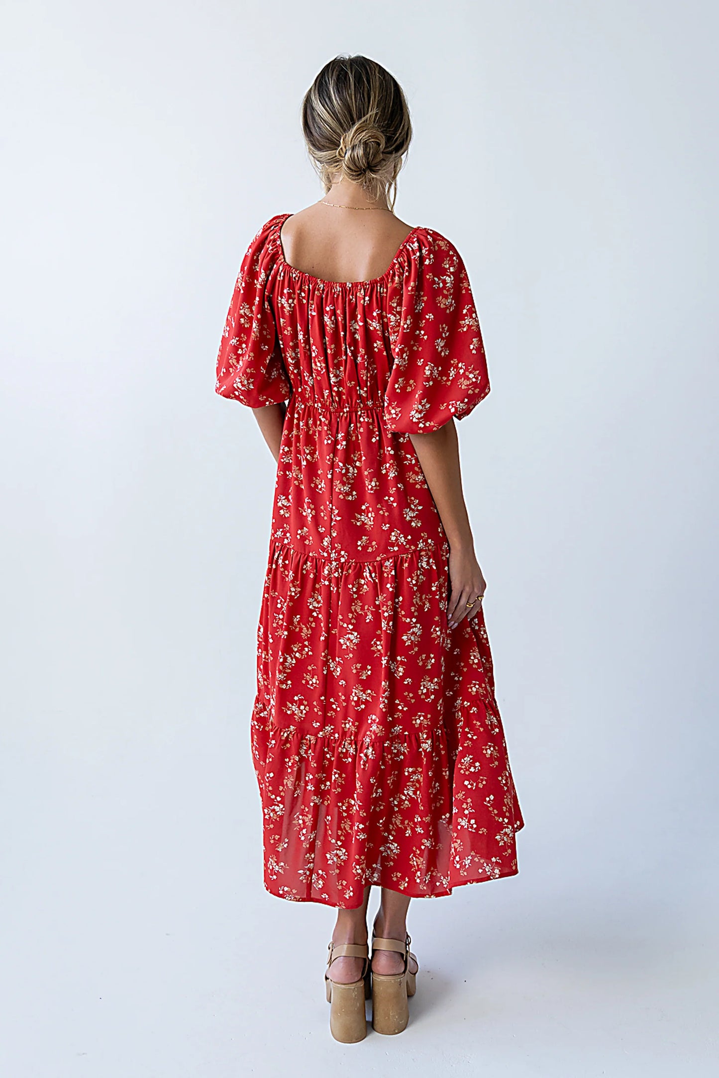 Amy Floral Maxi Dress in Red
