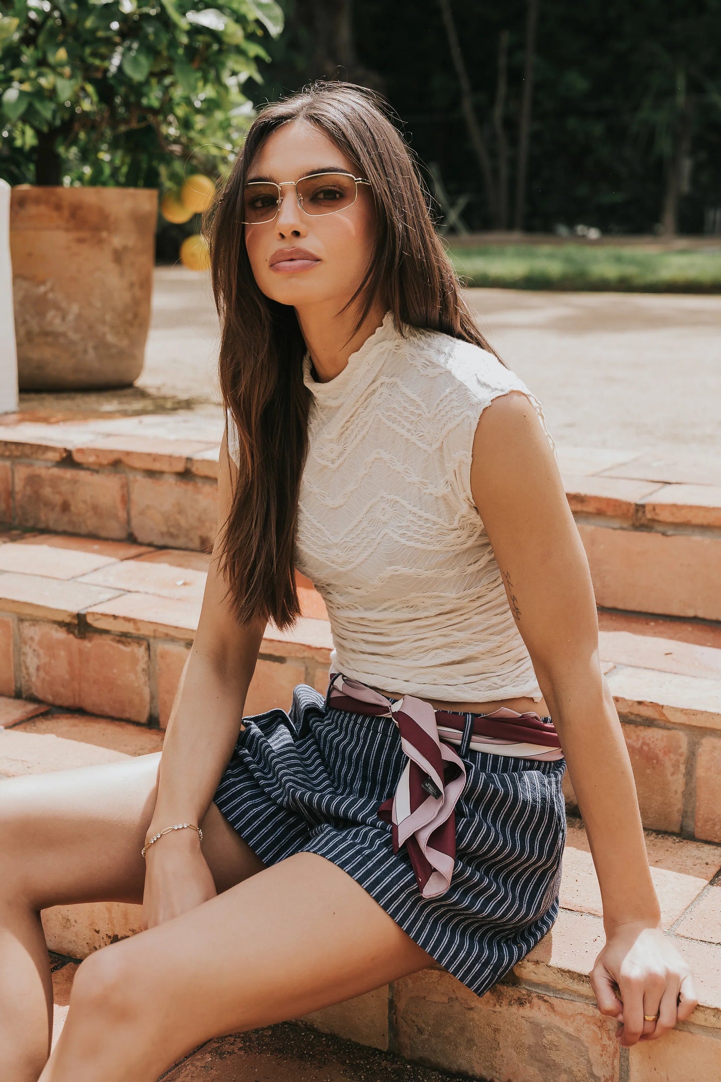 Monet Textured Top in Cream