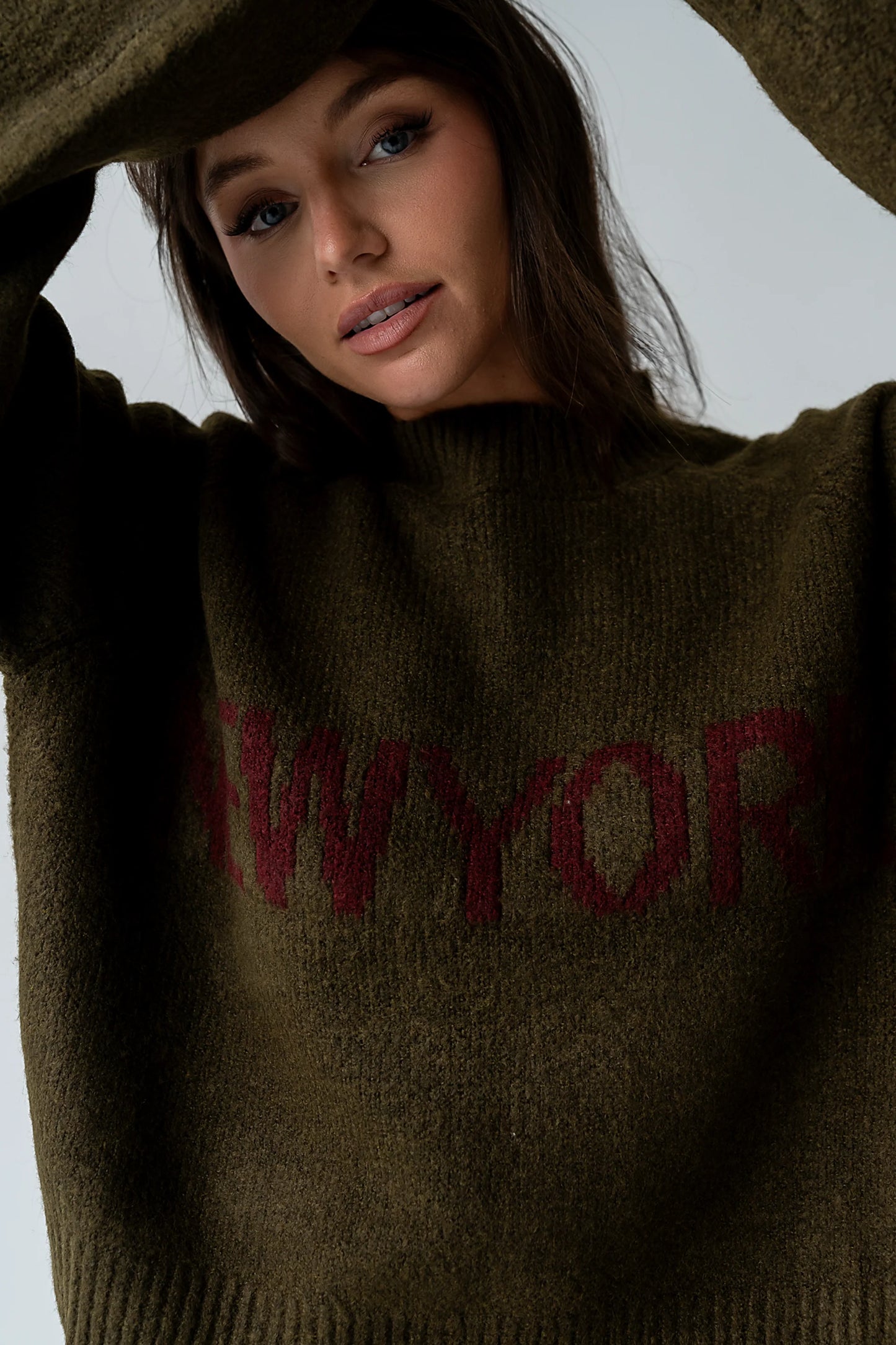 Suzie Graphic Sweater in Olive