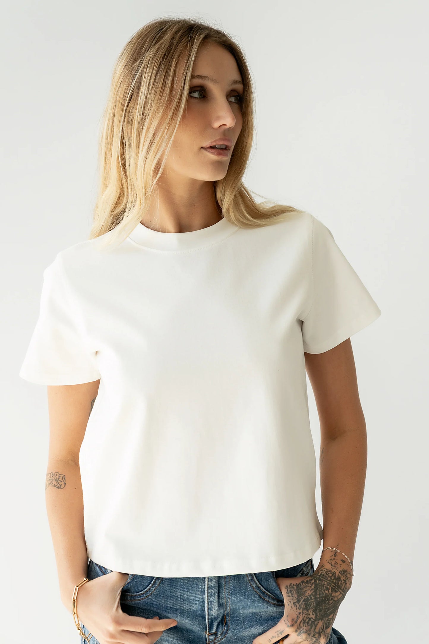 Judy Tee in White