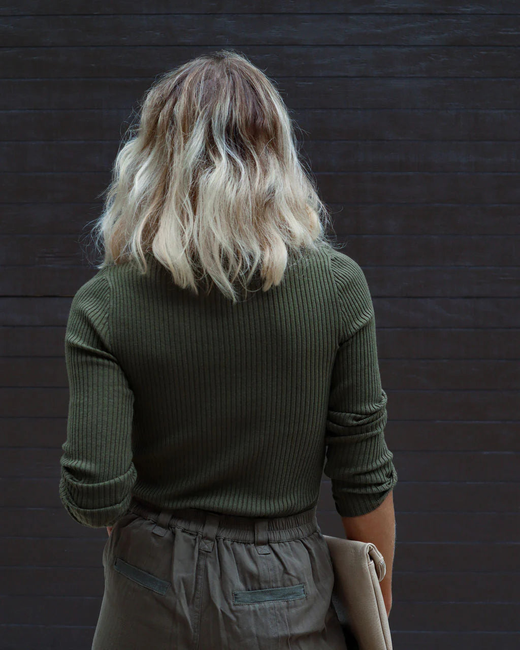 Montclair Cutout Ribbed Knit Sweater Top