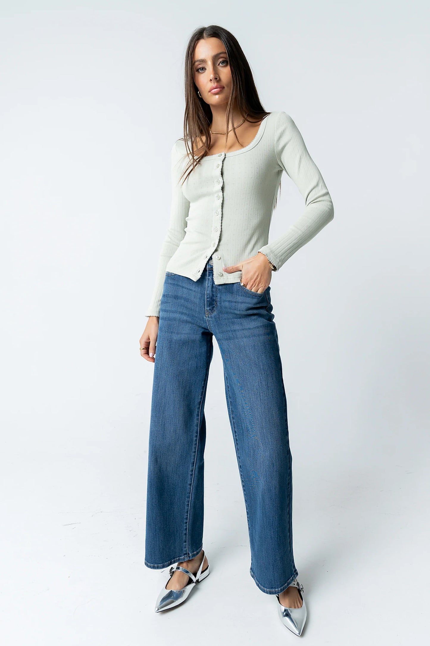 Pura Knit Top in Green