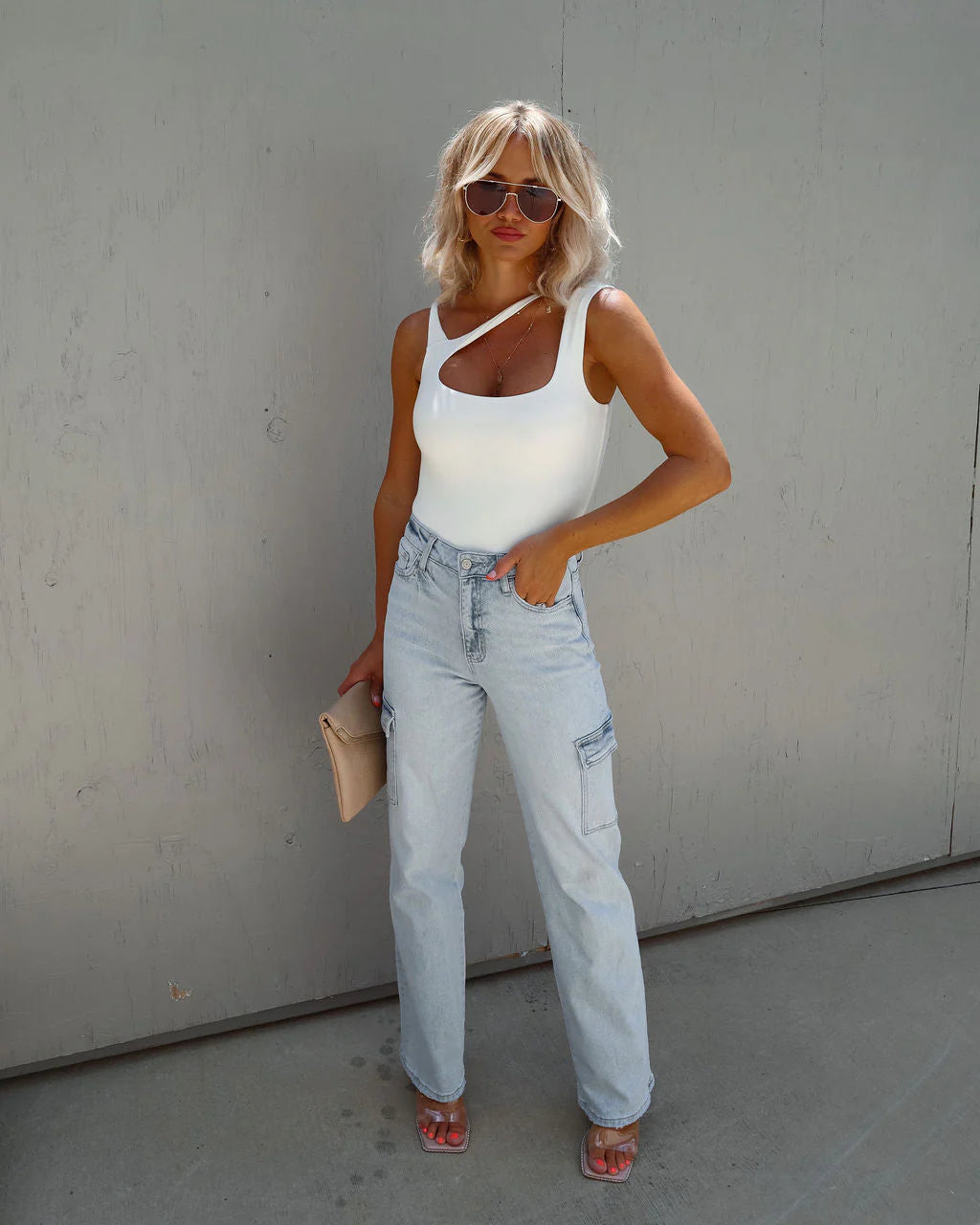 Saison Cutout One Shoulder Knit Bodysuit
