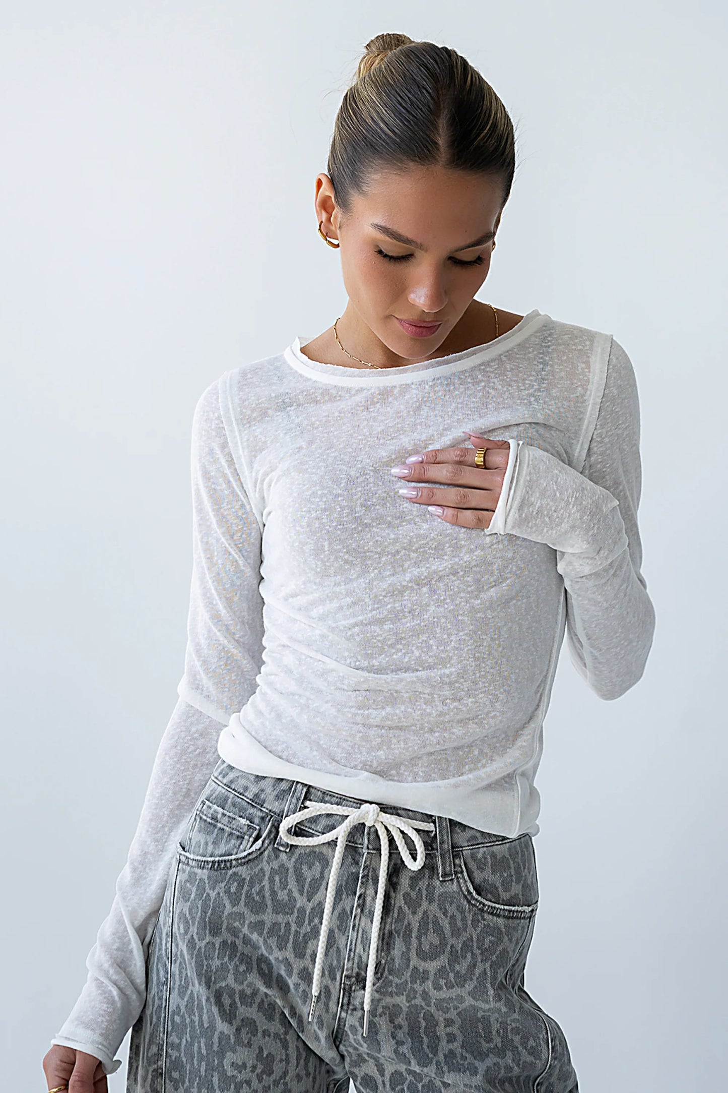 Mason Sheer Top in White