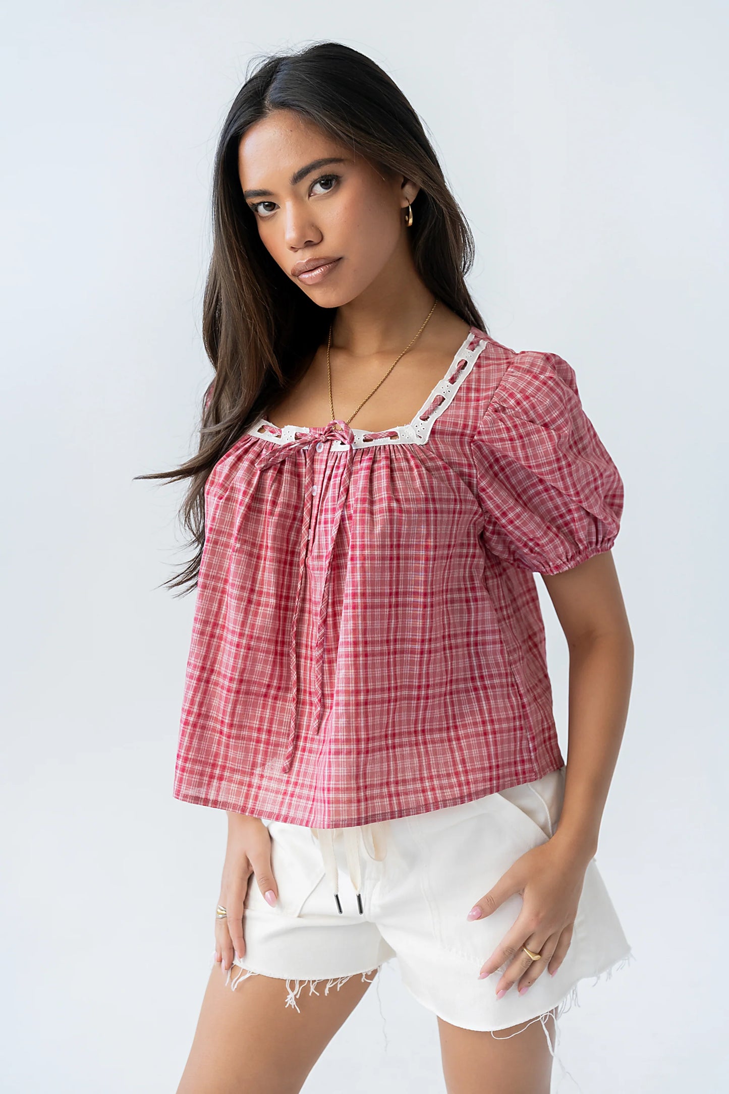 Briana Plaid Blouse
