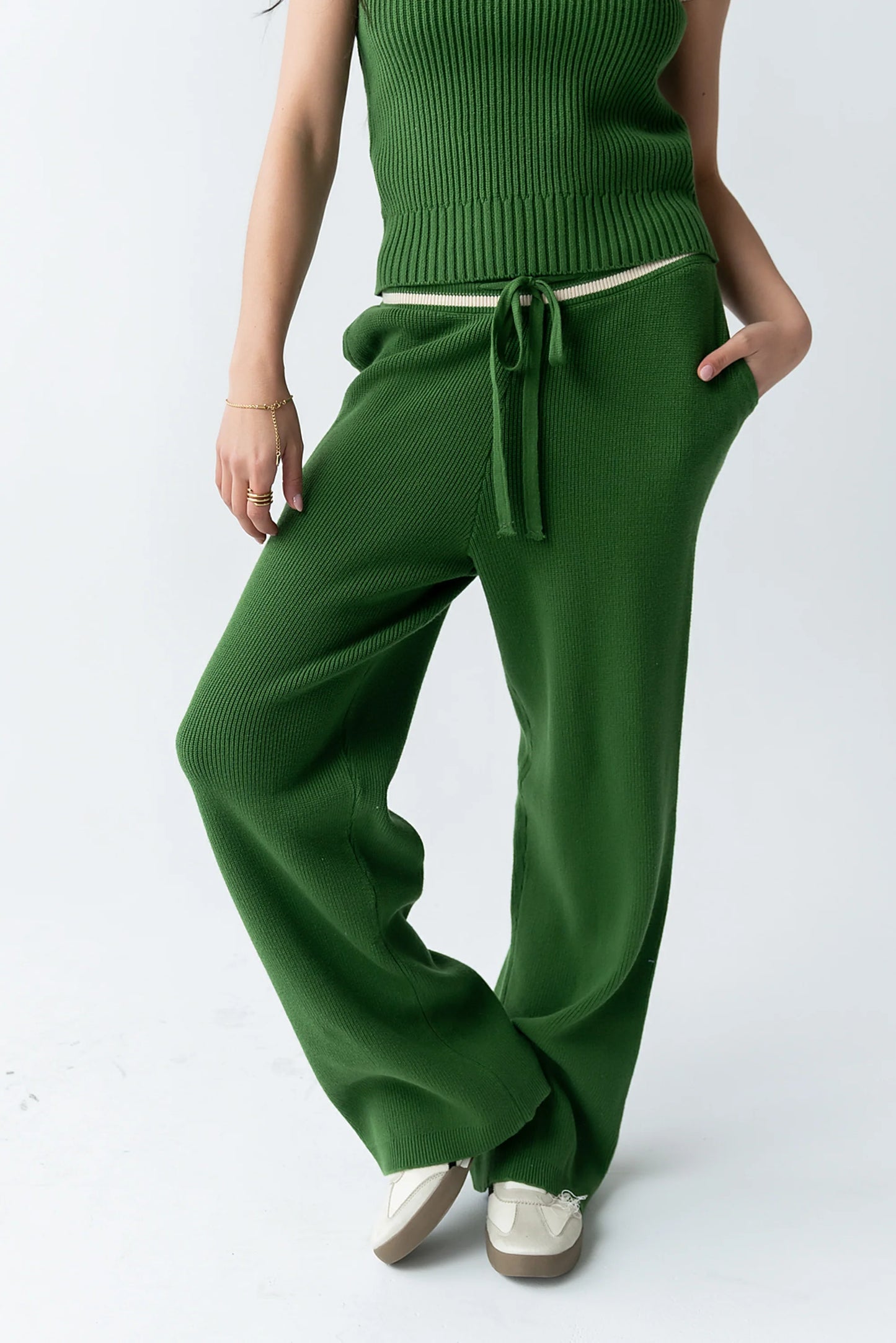 Brea Striped Pants in Green
