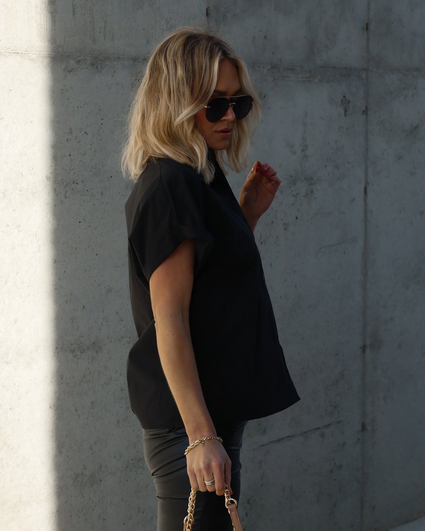 Patty Cotton Blend Button Down Top