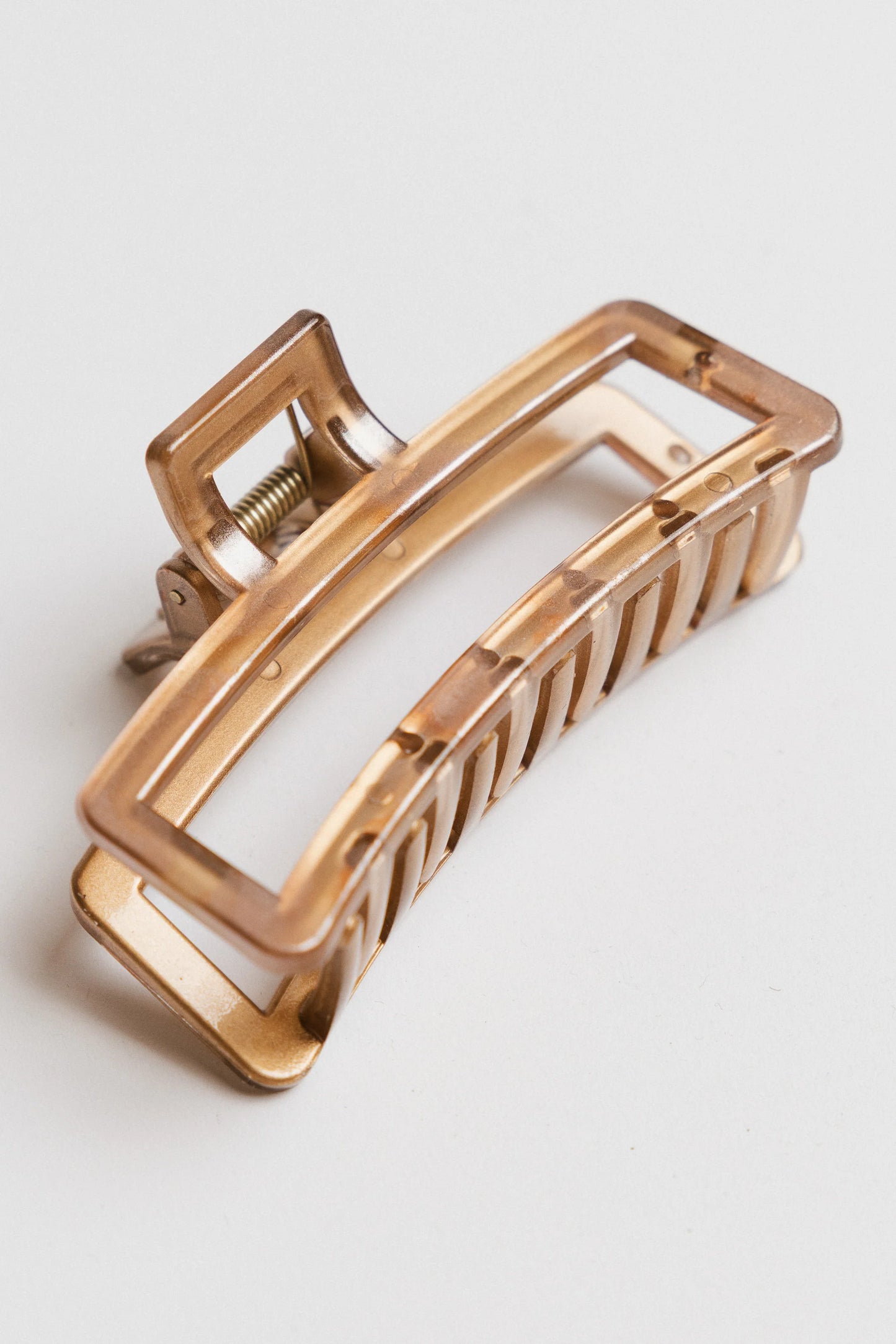 Abstract Cutout Claw Clip in Beige
