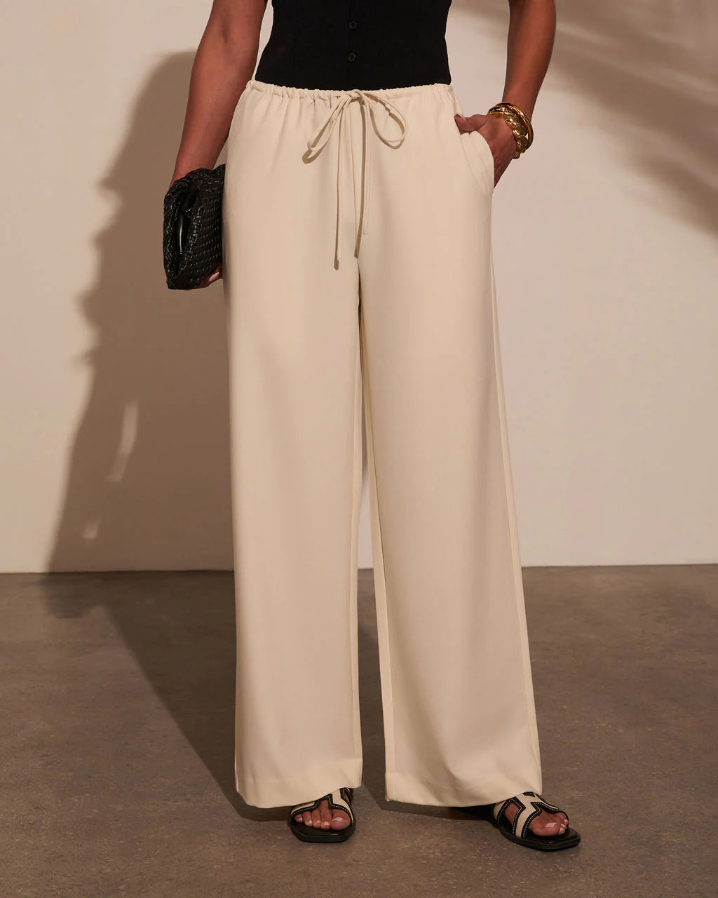 Before Daylight Wide Leg Waist Tie Pants