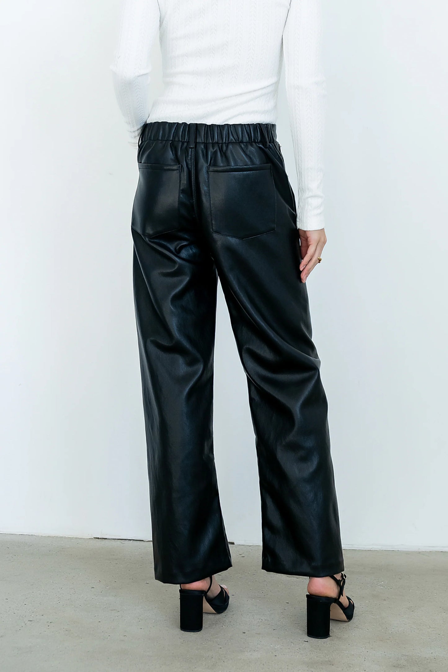 Priya Vegan Leather Wide Leg Pants