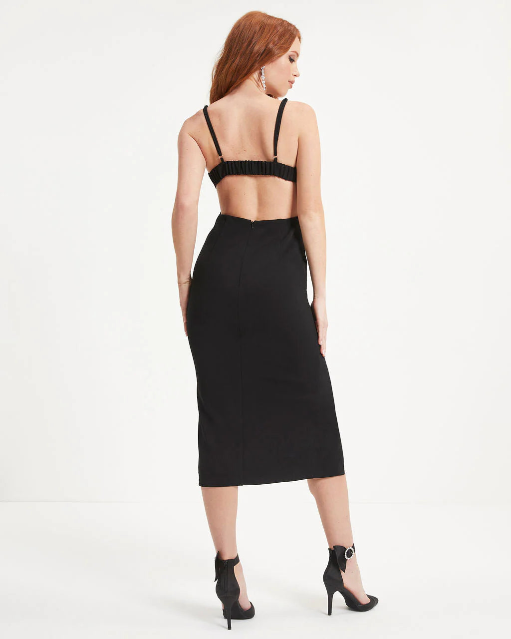 A Lister Back Cutout Midi Dress