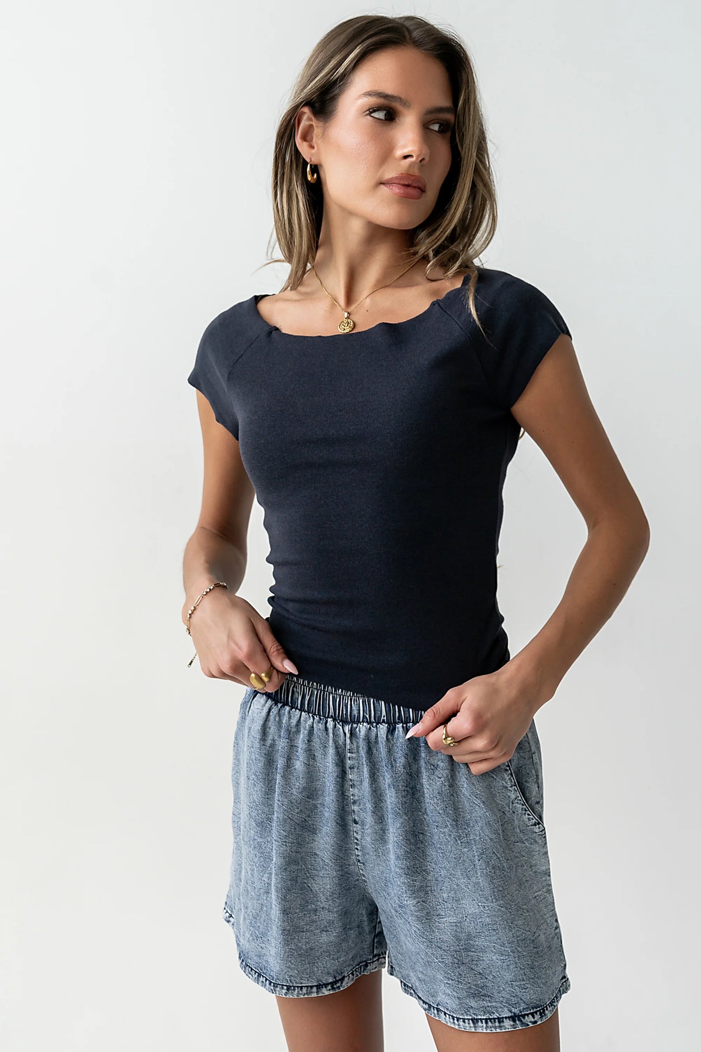 Lennox Knit Top in Navy