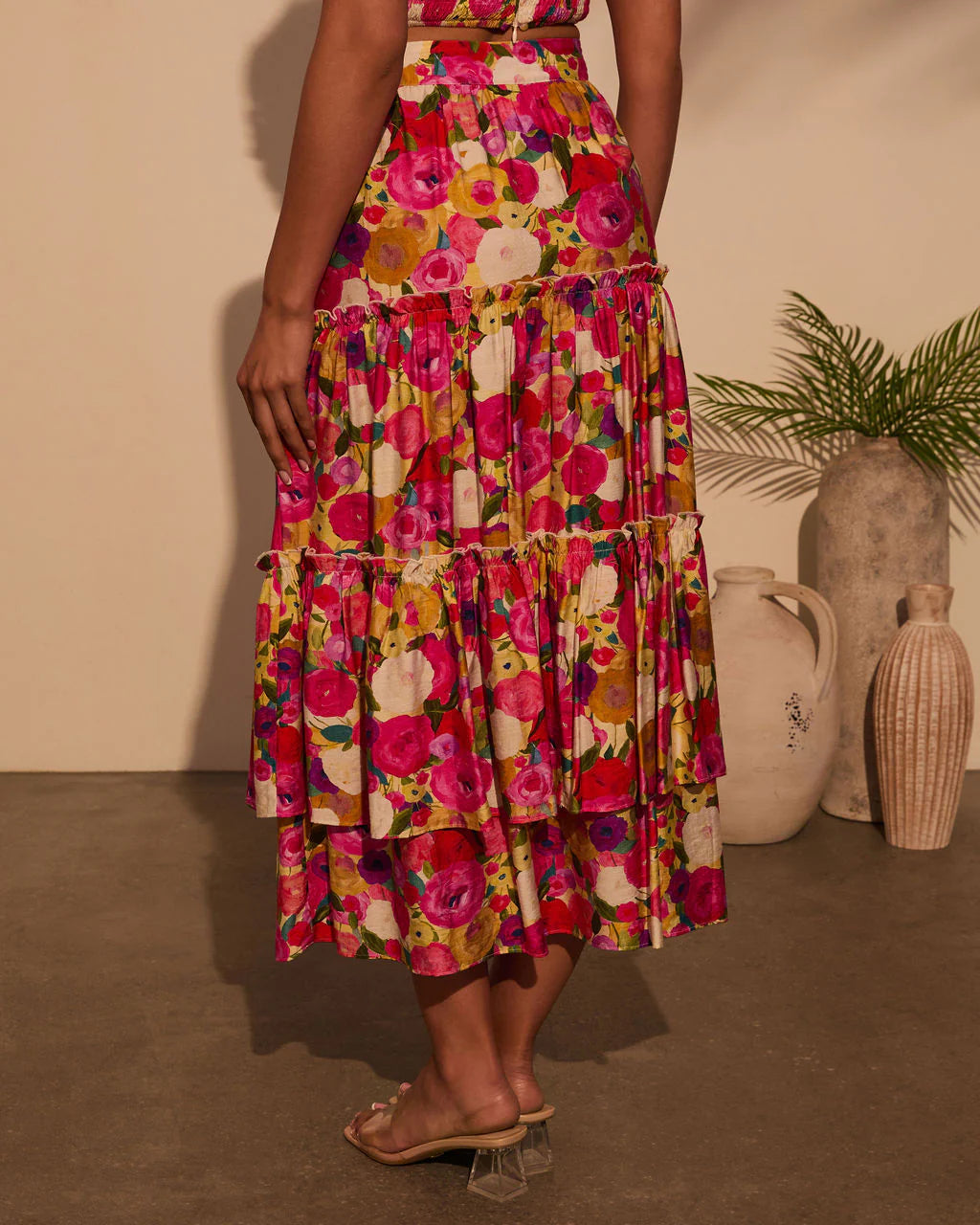 Margot Floral Midi Skirt