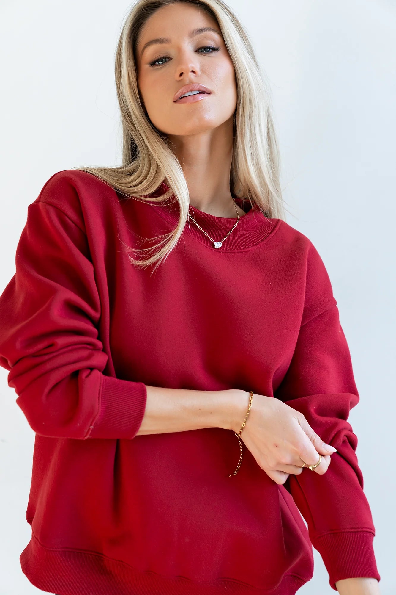 Marie Oversized Sweatshirt in Red