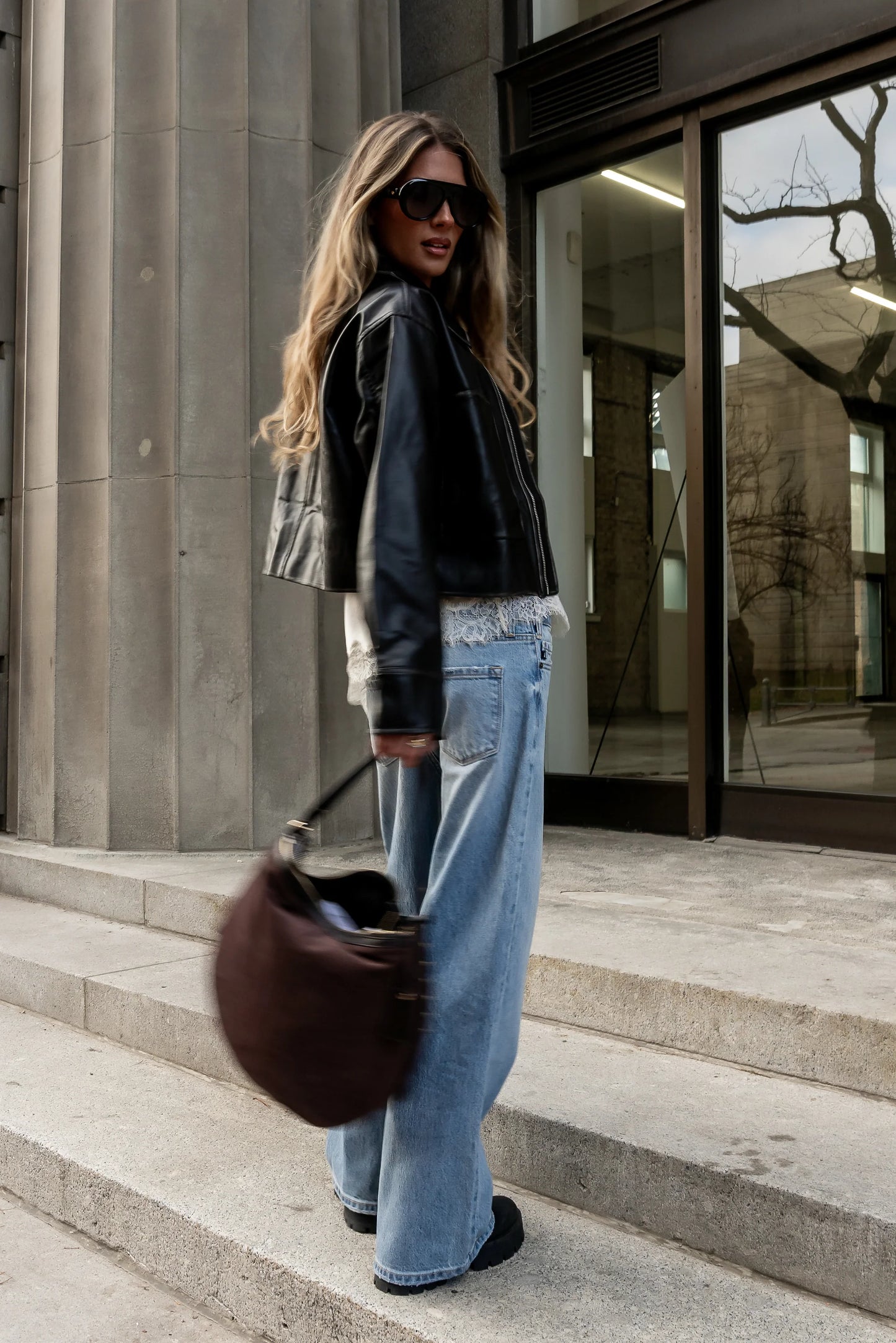 Jaymie Vegan Leather Jacket in Black