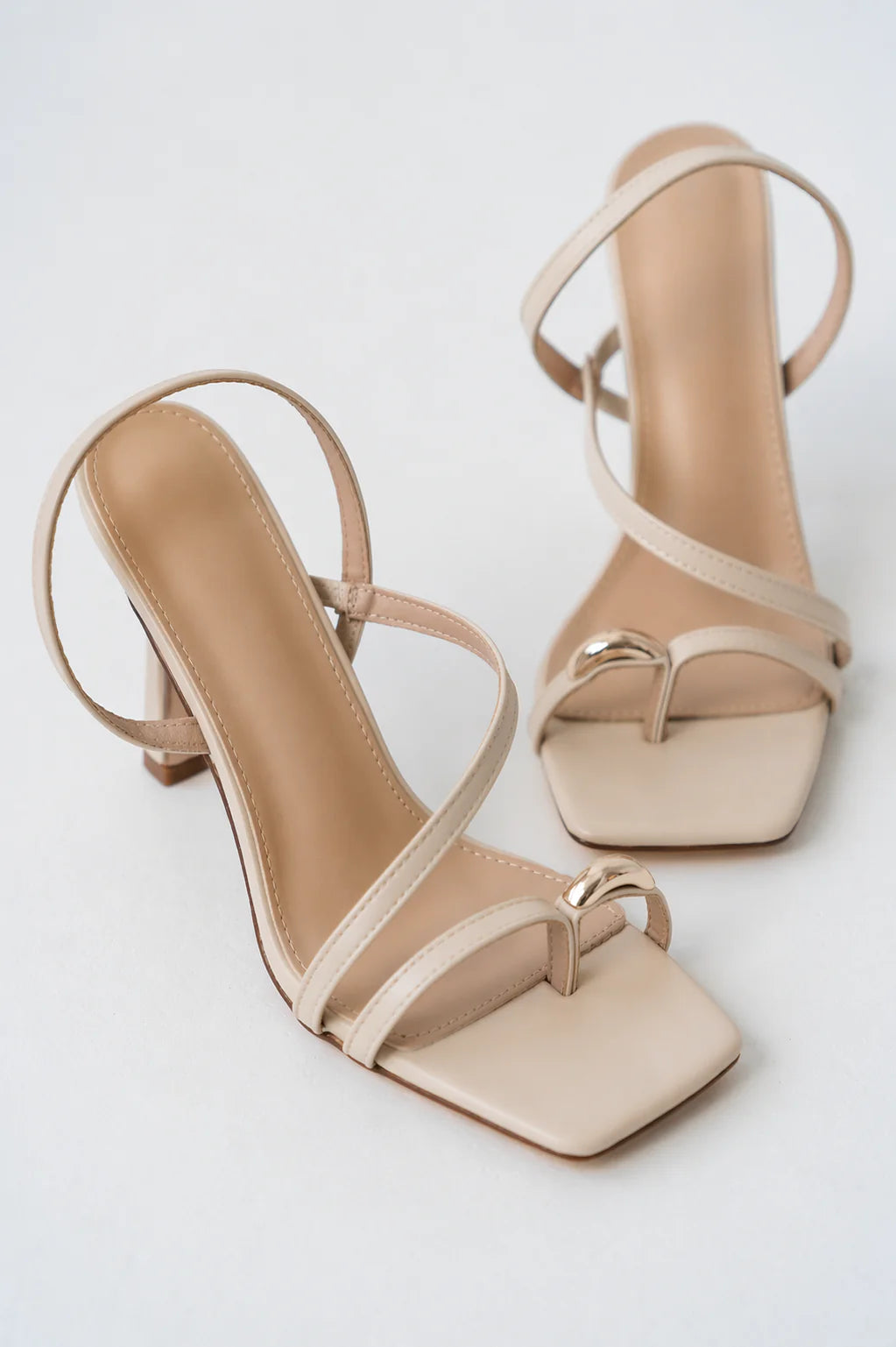 Heather Strappy Heels in Beige
