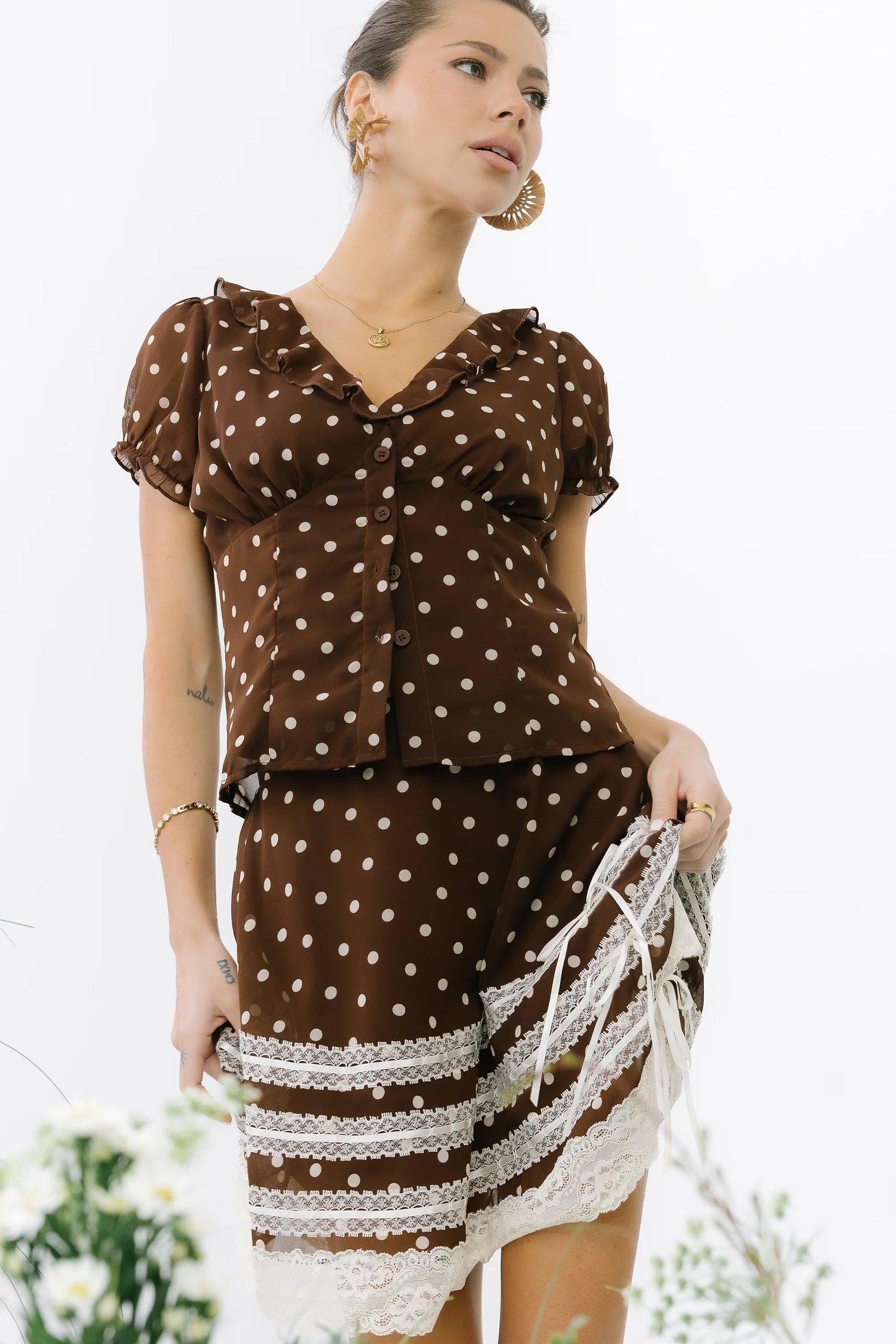 Nacie Polka Dot Mini Skirt