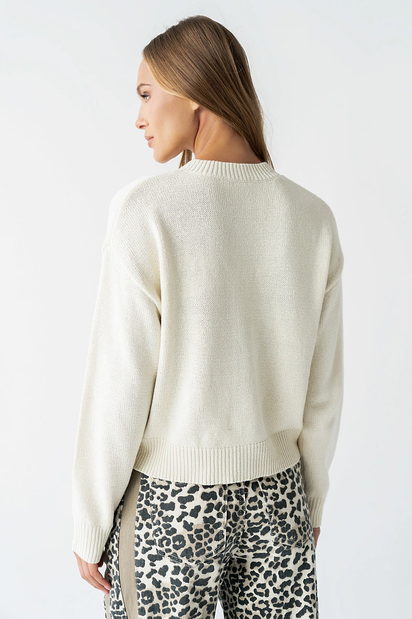 Kasen Knit Cardigan in Cream