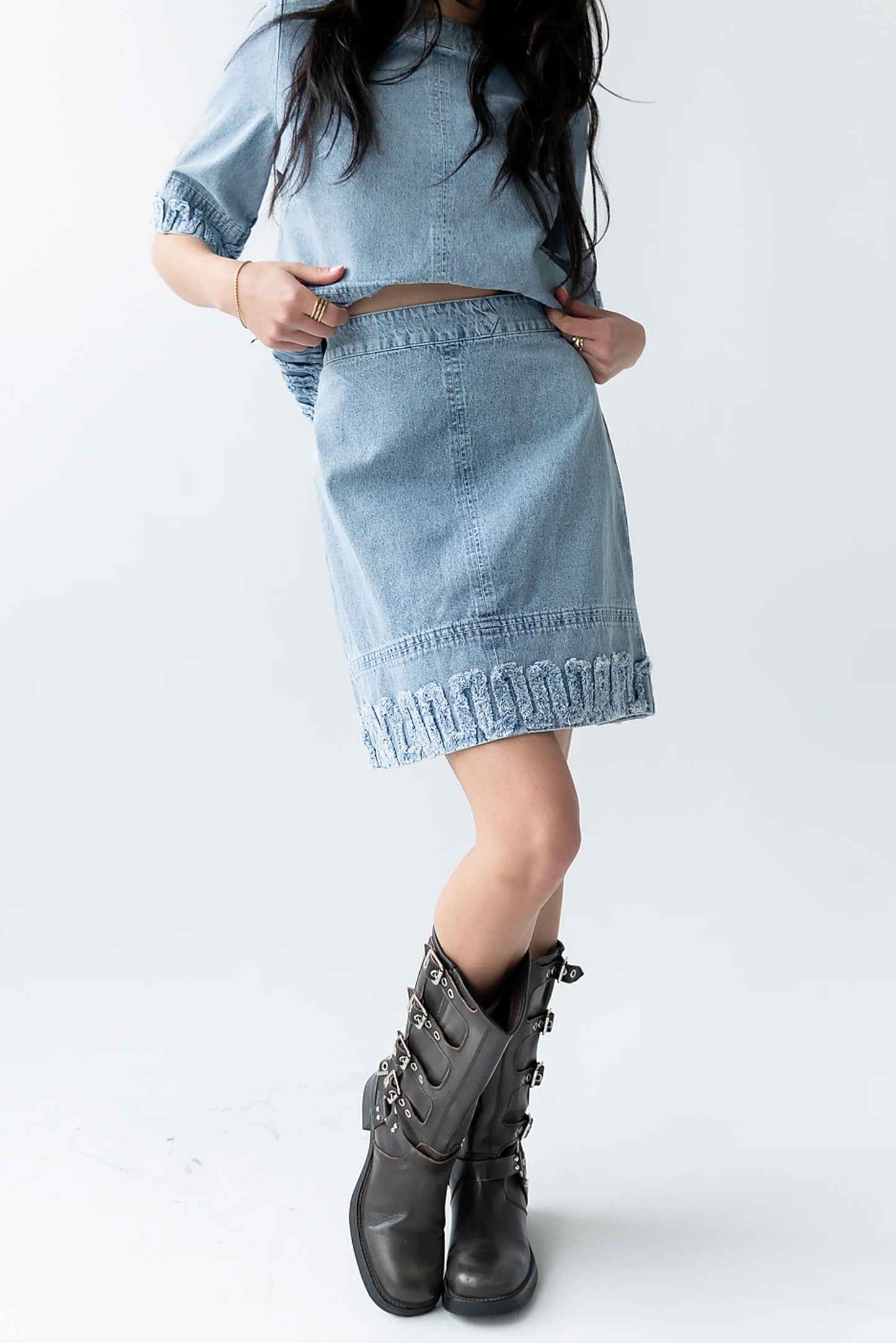 Jana Denim Skirt in Light Wash