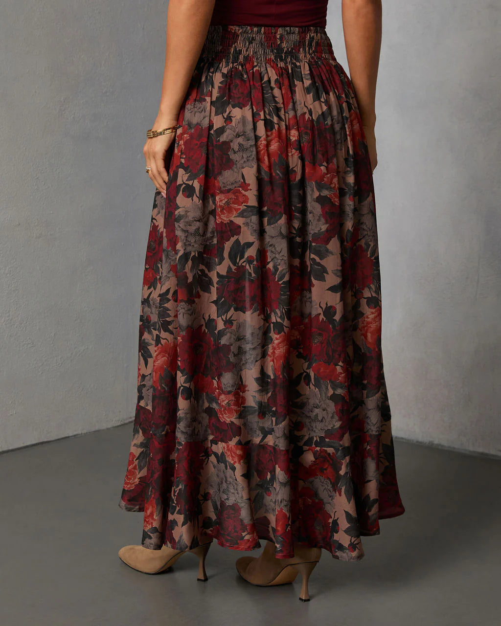 Levvie Front Tie Maxi Skirt