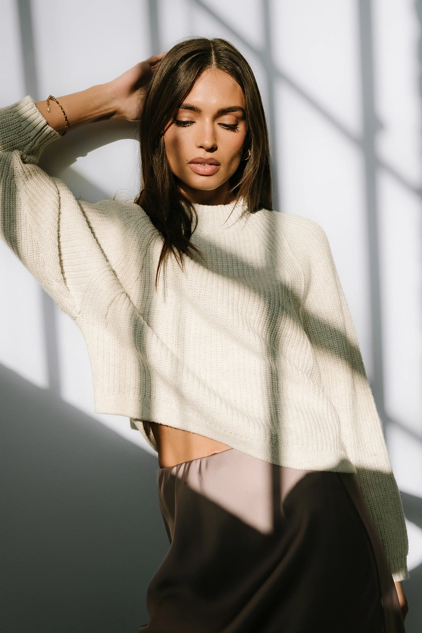 Shayla Knit Sweater in Ivory