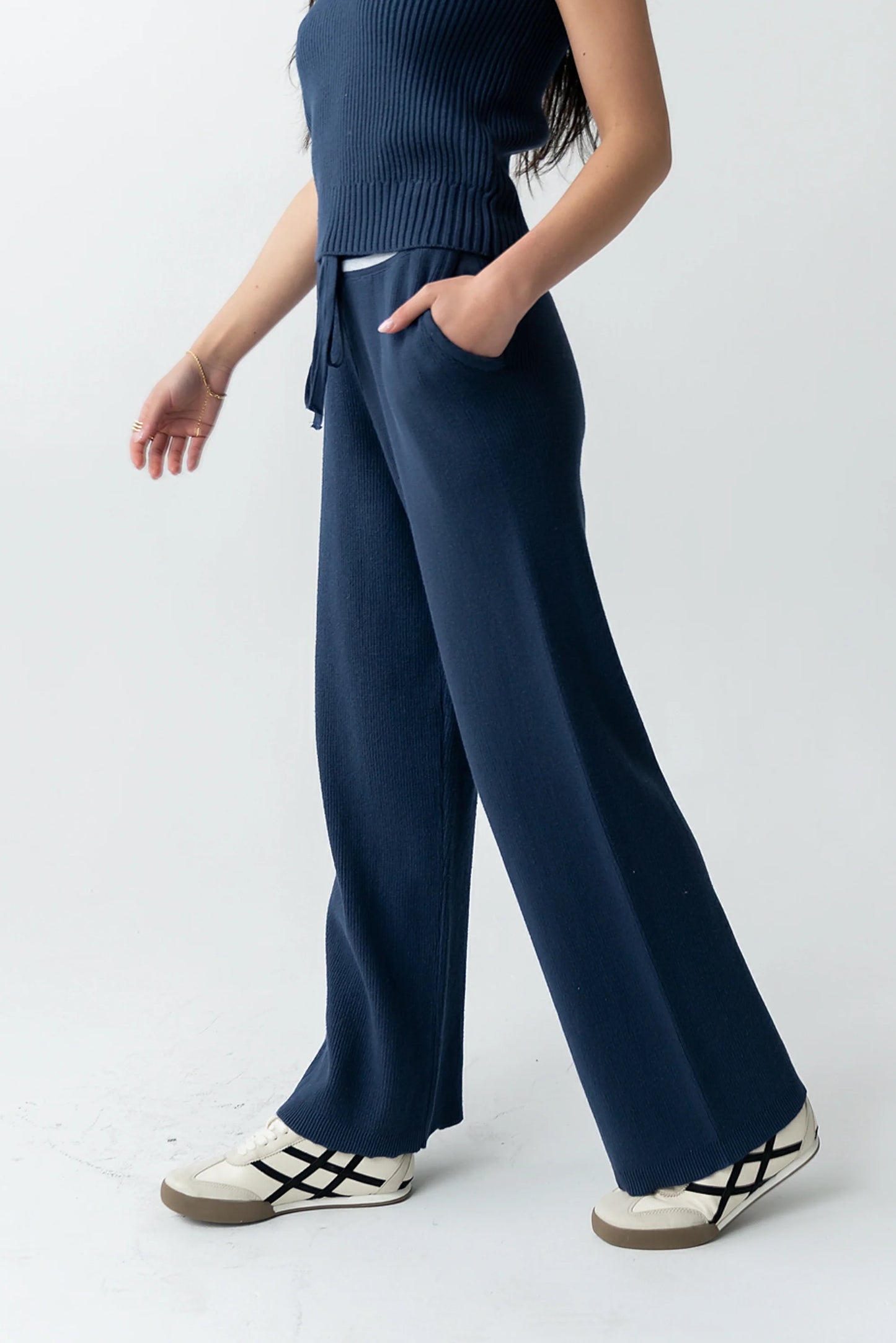 Brea Striped Pants in Blue