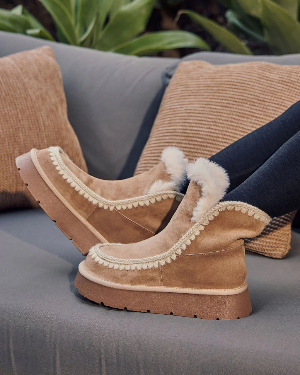Joppie Faux Suede Fur Lined Booties