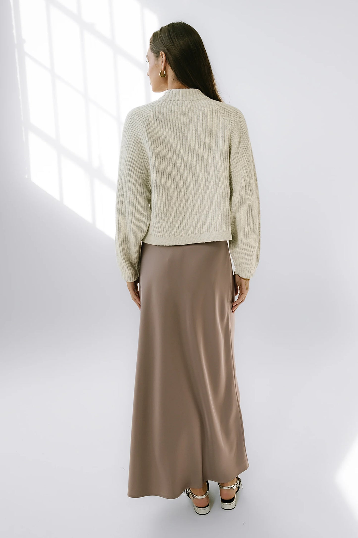 Tory Satin Maxi Skirt in Mauve