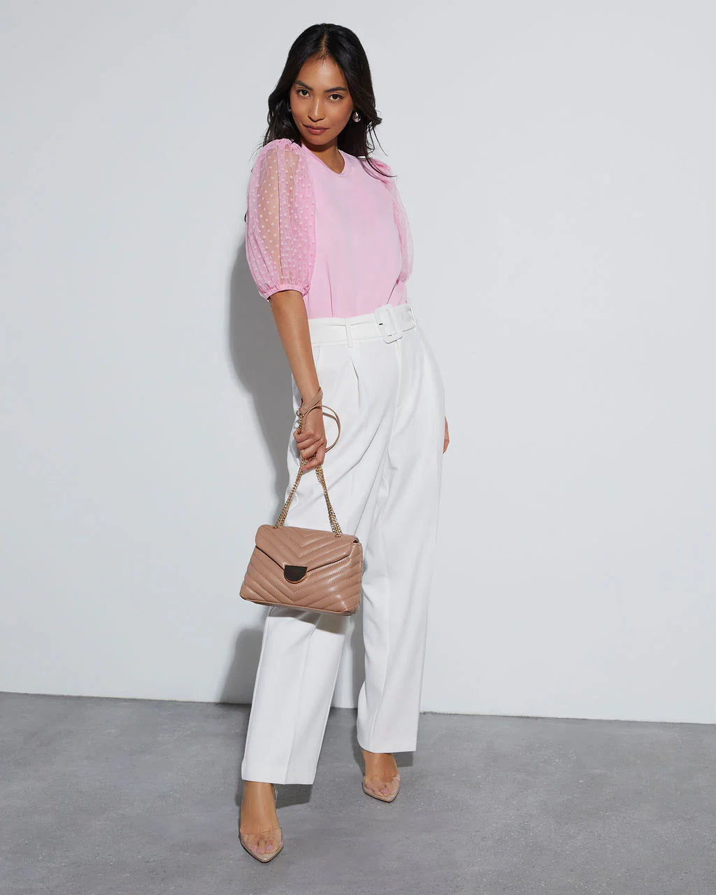 Prim And Proper Tulle Puff Sleeve Top